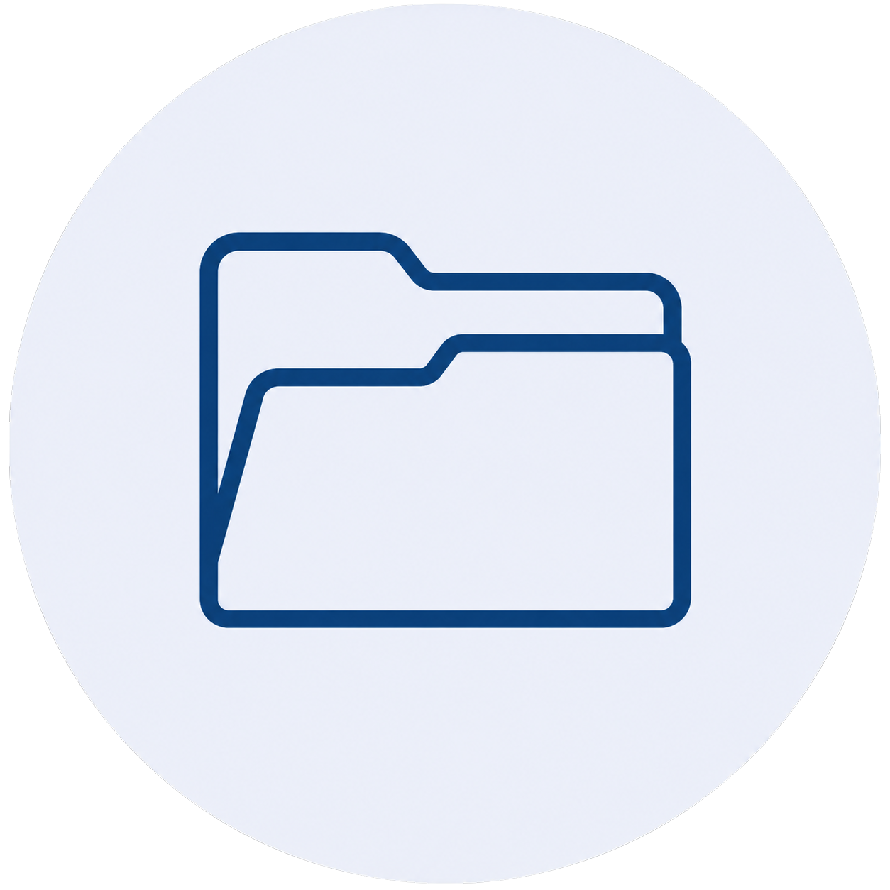 Icon representing organized client documents and bookkeeping records.