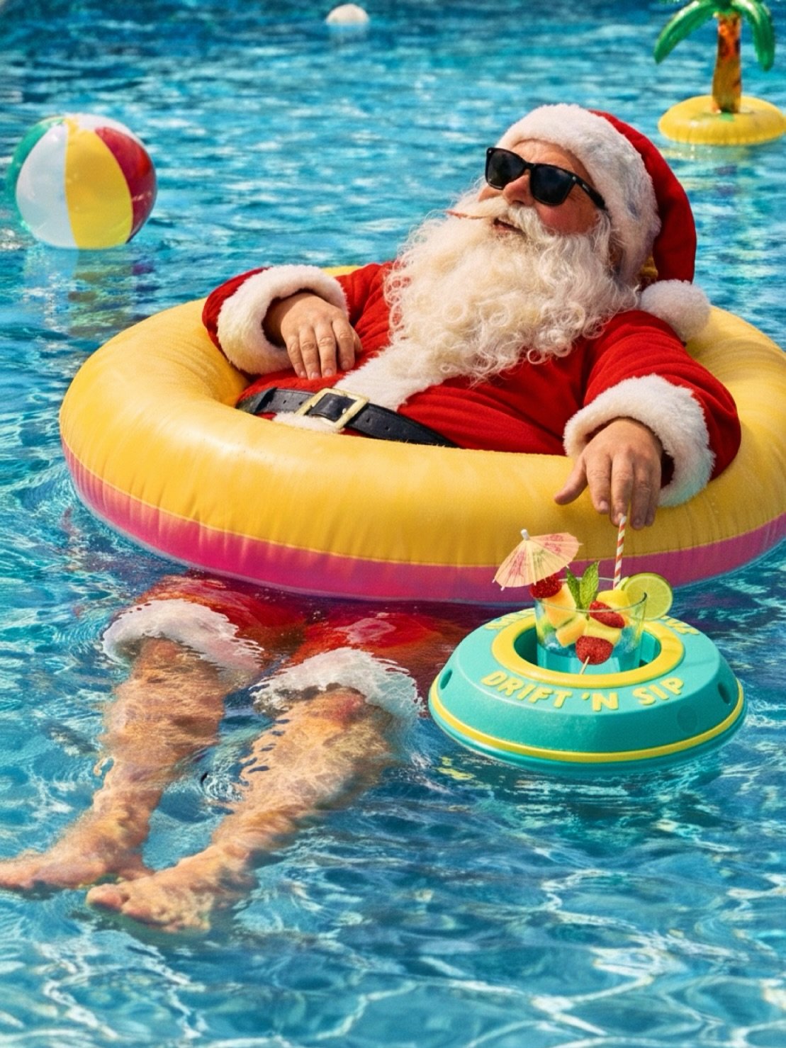 sleigh parked. gifts delivered. santa&rsquo;s officially off duty 🎅🏼🌊🍹🏝️😎