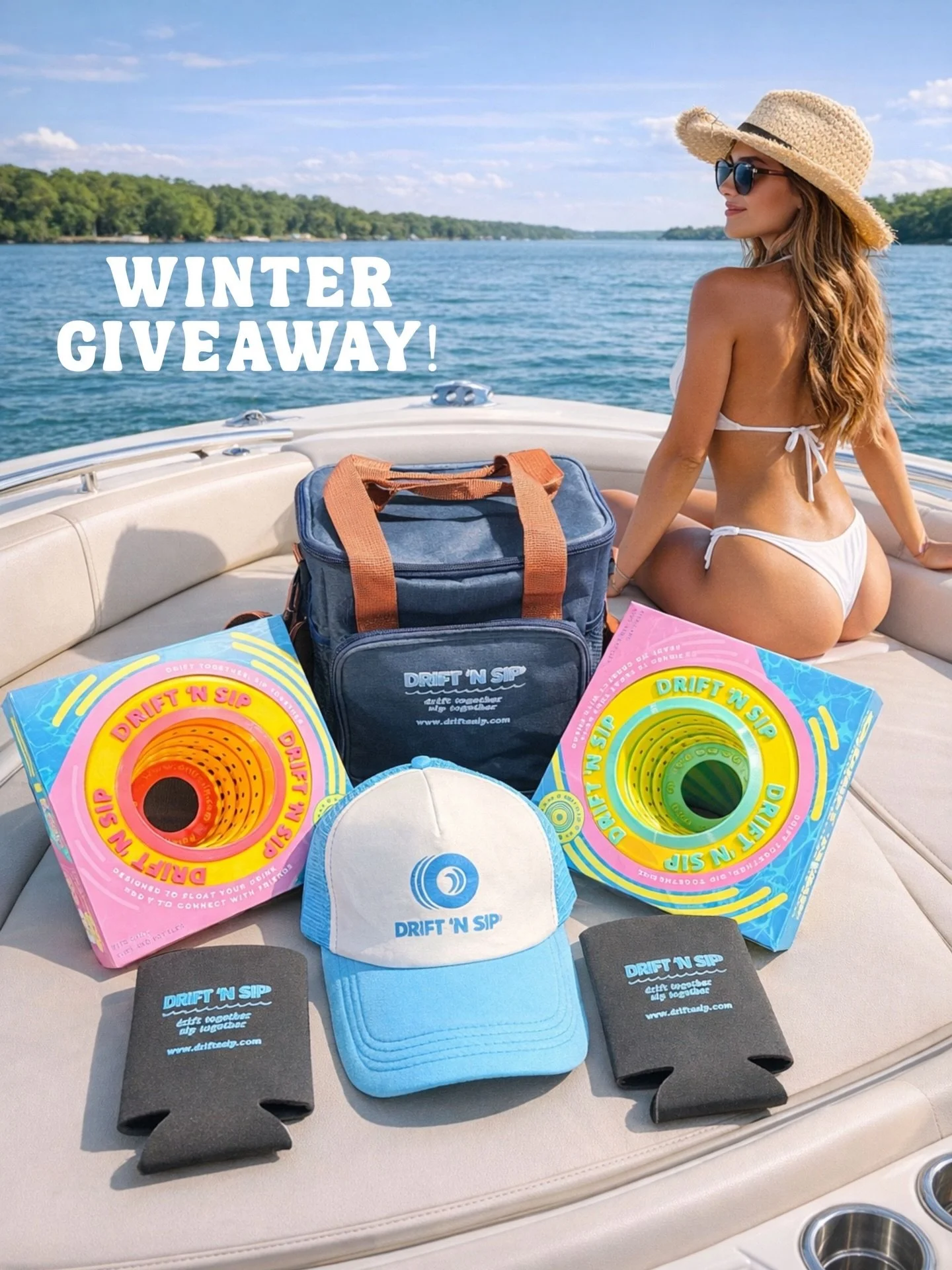 🌊 Drift &lsquo;N Sip Winter Escape Giveaway 🌊

spring break prep starts now☀️
we&rsquo;re giving away the ultimate getaway pack
2 Drift &lsquo;N Sips, cooler, koozies, and a hat - everything you need to float into vacation mode😎
starting to daydre