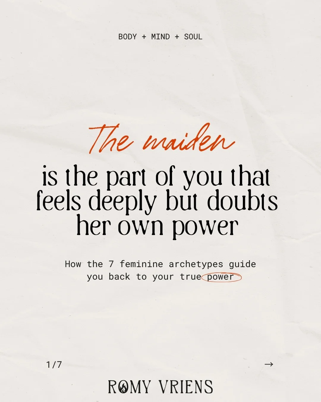 There&rsquo;s an archetype in you that explains soooo much of your sensitivity&hellip; and most women don&rsquo;t realise she&rsquo;s the one running the show. 💃

She&rsquo;s the Maiden: the part of you that feels everything deeply yet doubts her ow