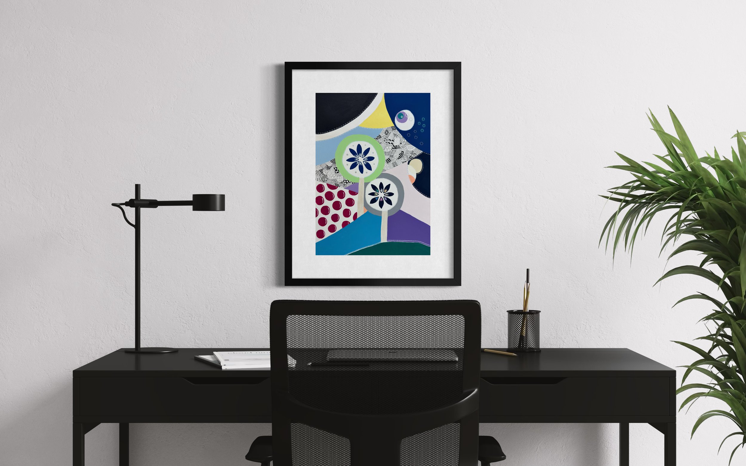 'Roadside Flowers' displayed in a standard frame mockup for visual reference.
