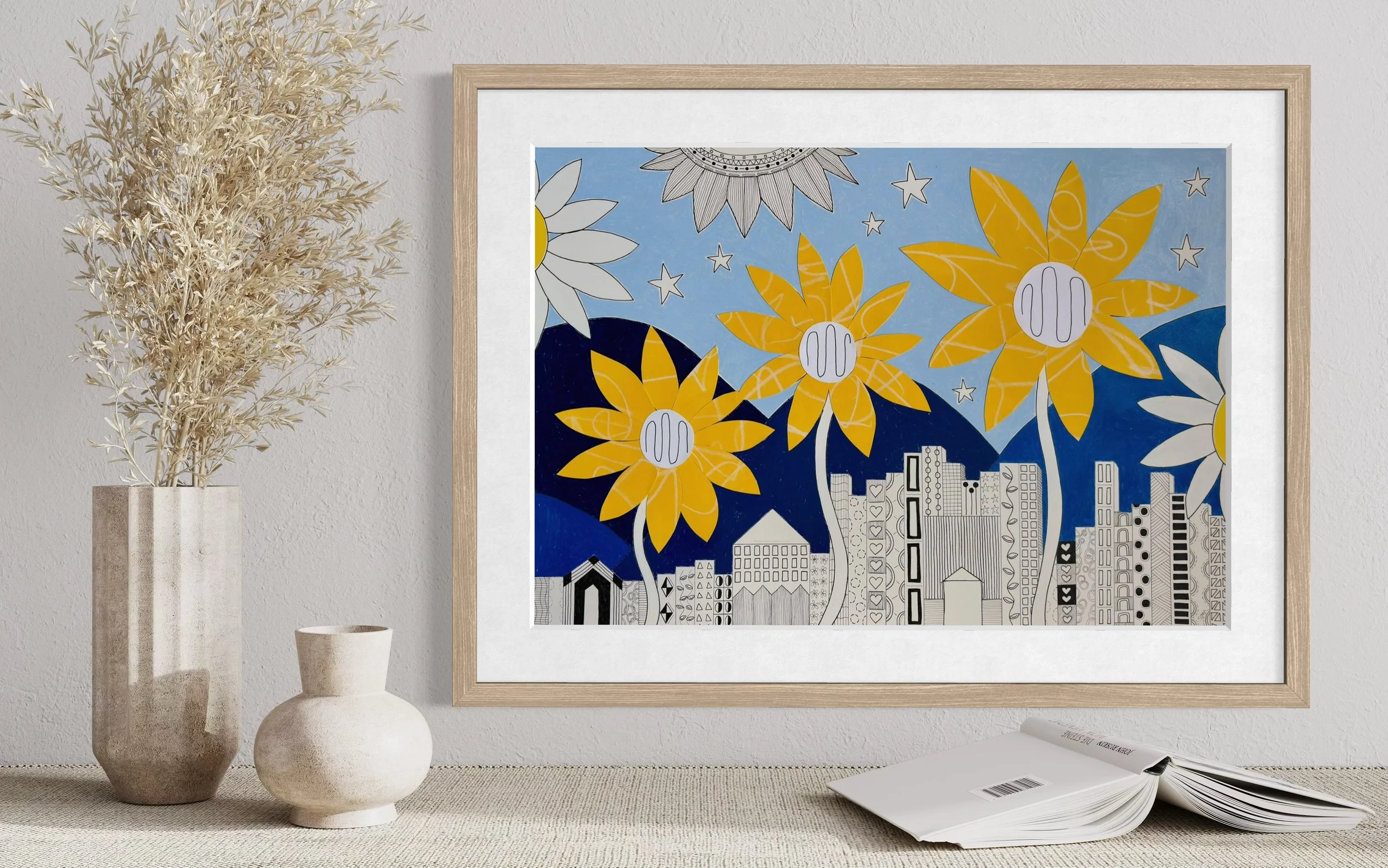 'City Blooms' displayed in a standard frame mockup for visual reference.
