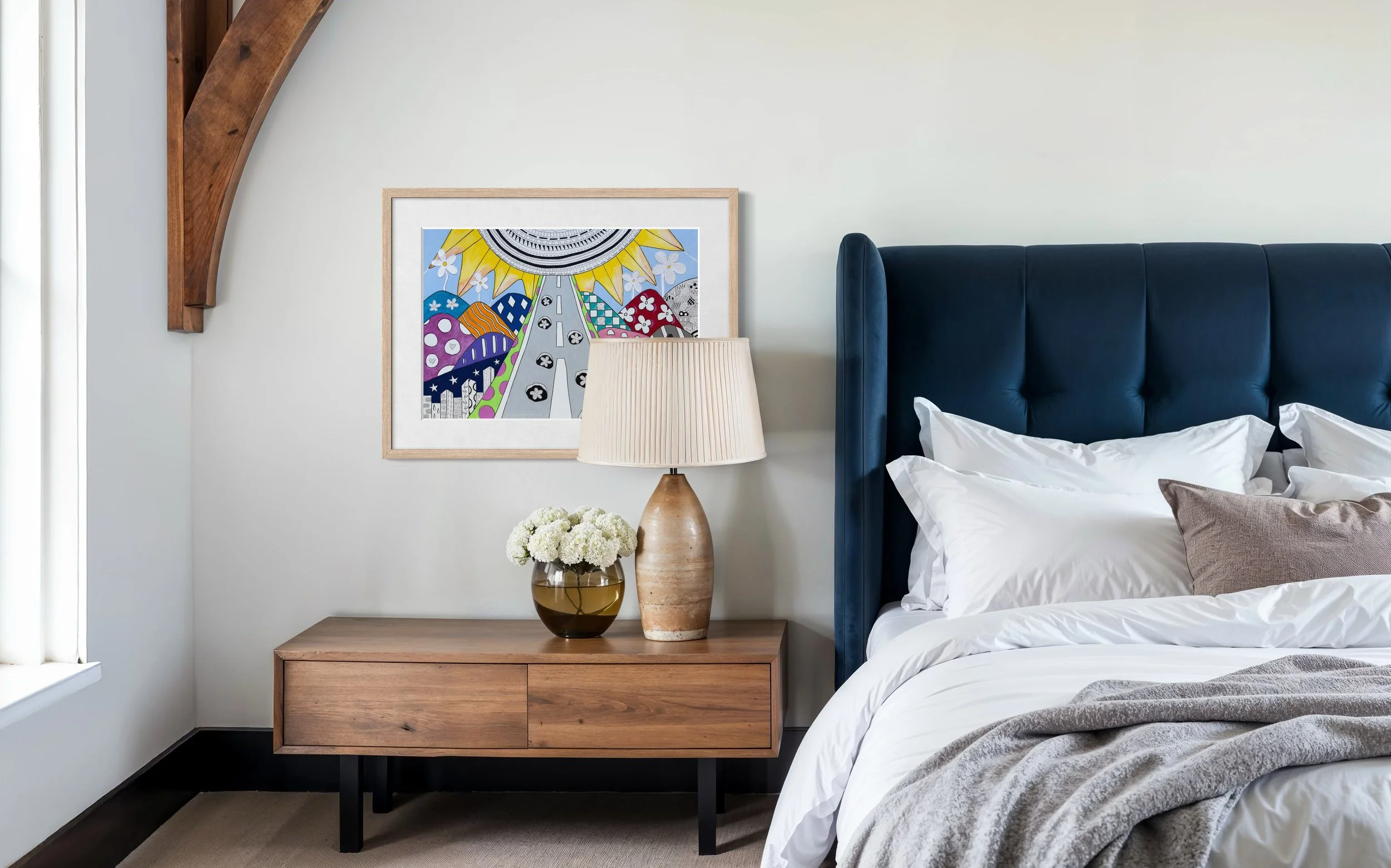 'Finding Flowers In The Potholes' displayed in a standard frame mockup for visual reference.