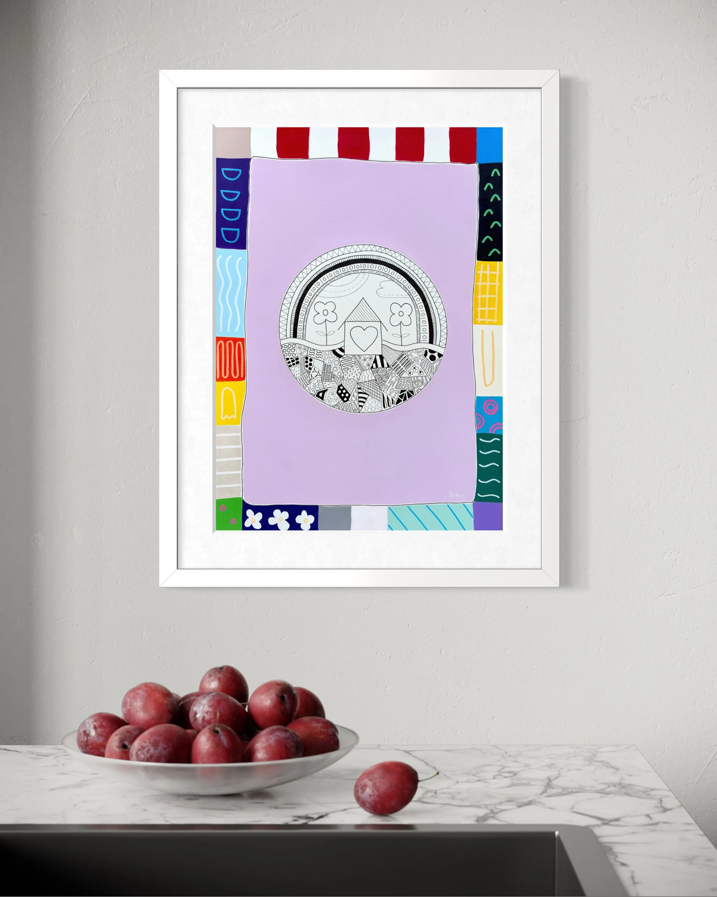 'Home Is Where The Heart Is' displayed in a standard frame mockup for visual reference.