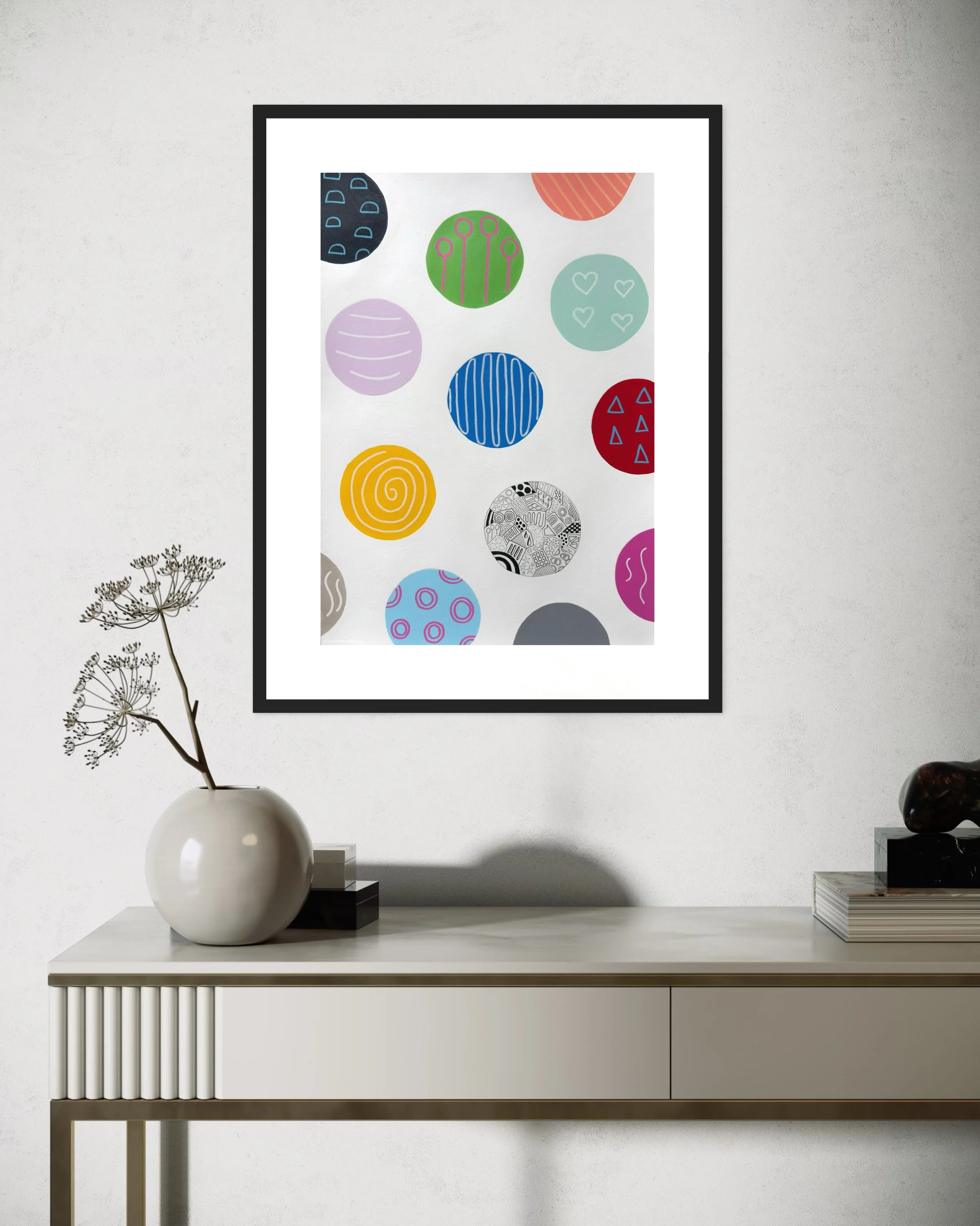 'Dots And Doodles' displayed in a standard frame mockup for visual reference.