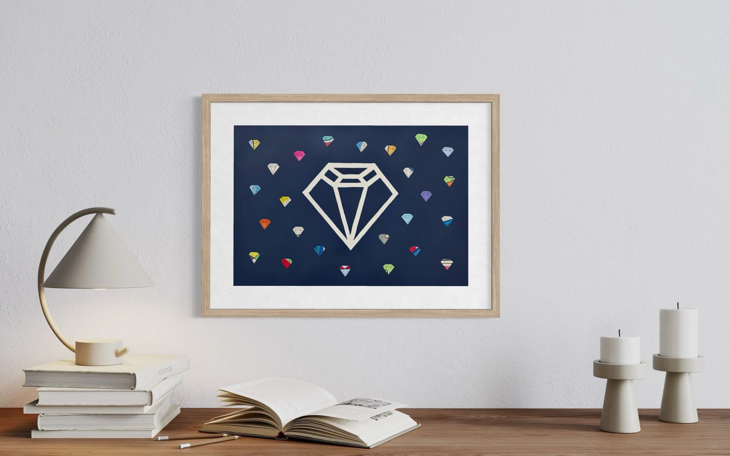 'Diamonds In The Dark' displayed in a standard frame mockup for visual reference.