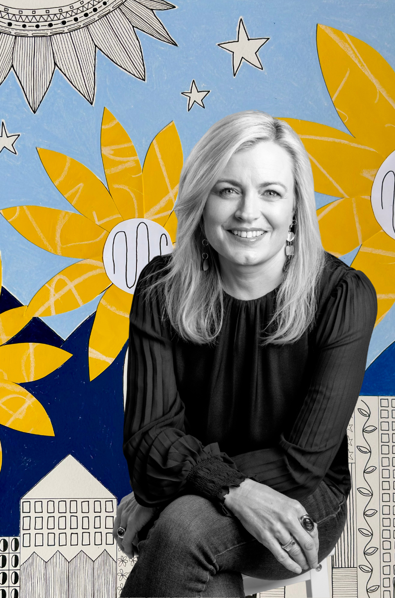 Photo of Sam Jackson, featured on the About Me page of her art website.