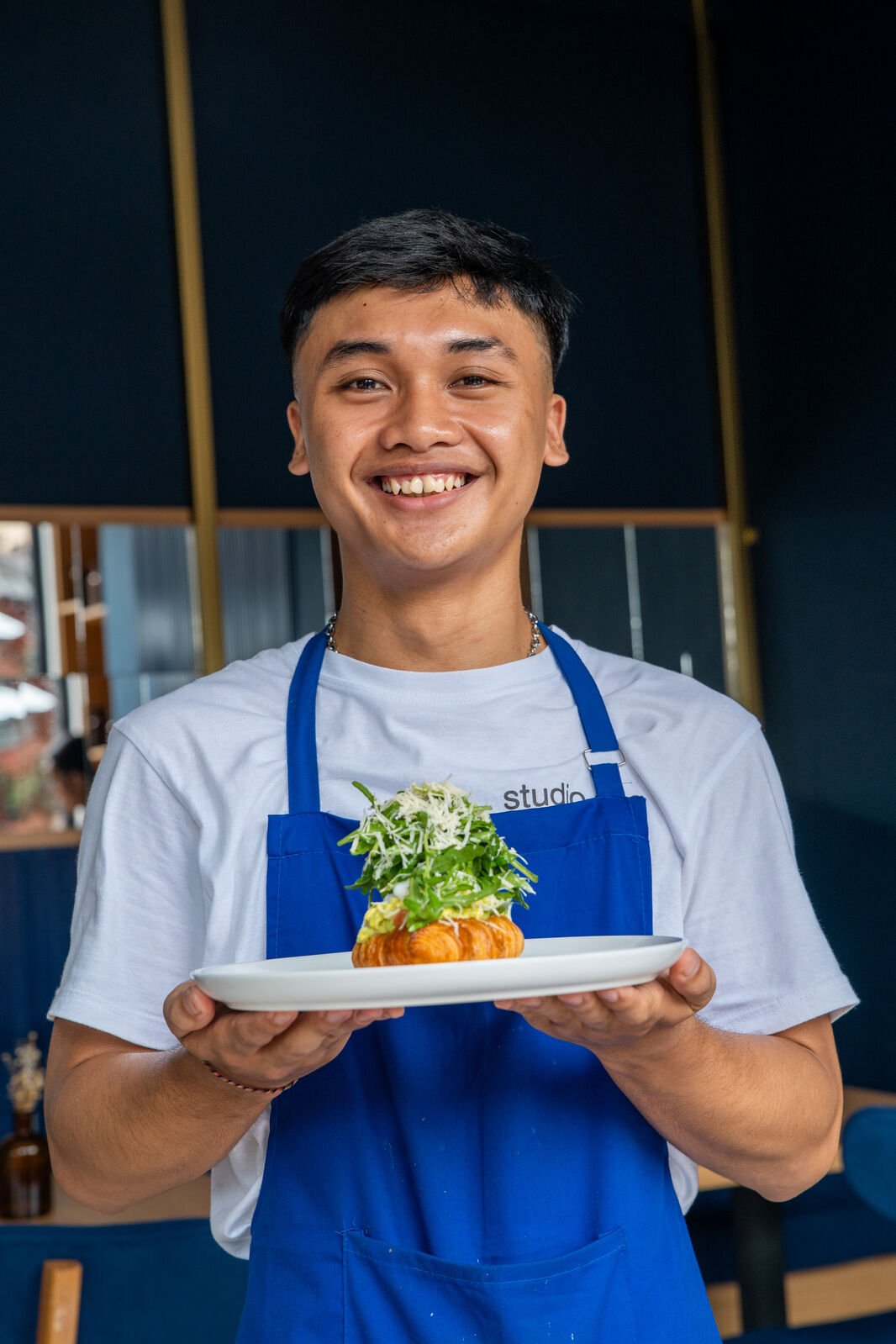 Free-range organic Duck Egg dish at Studio Egg Ubud Bali — avocado croast