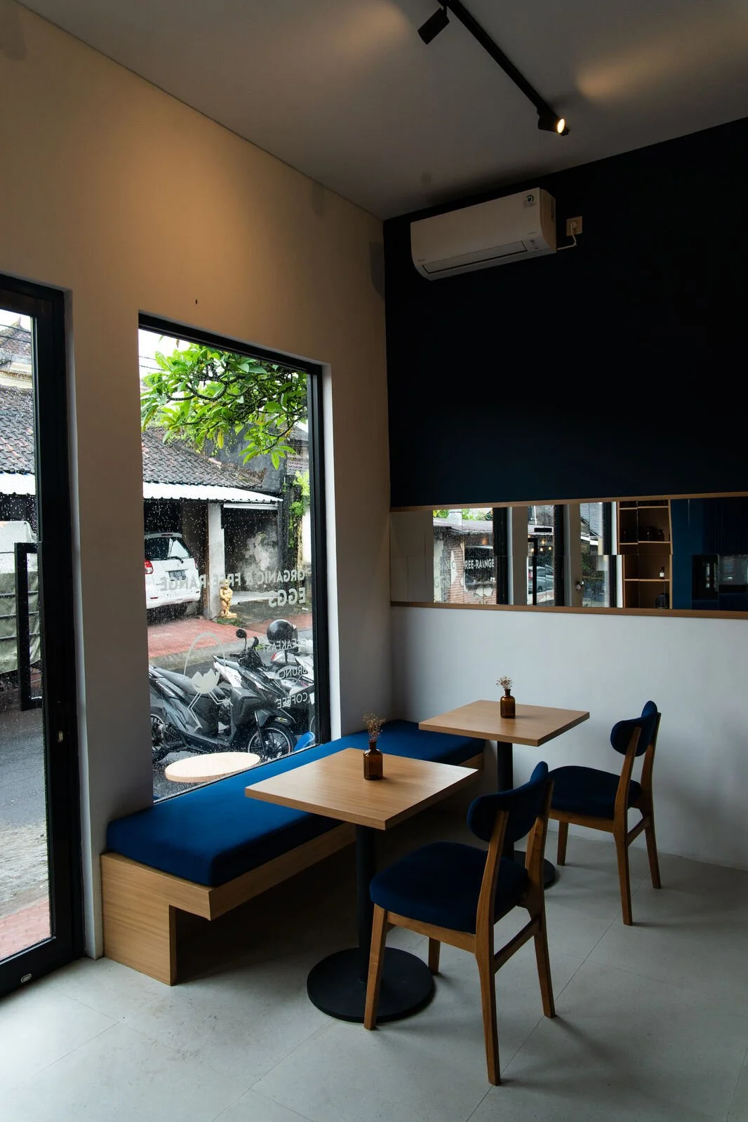Inside Studio Egg cafe in Peliatan Ubud Bali — relaxed minimal brunch space