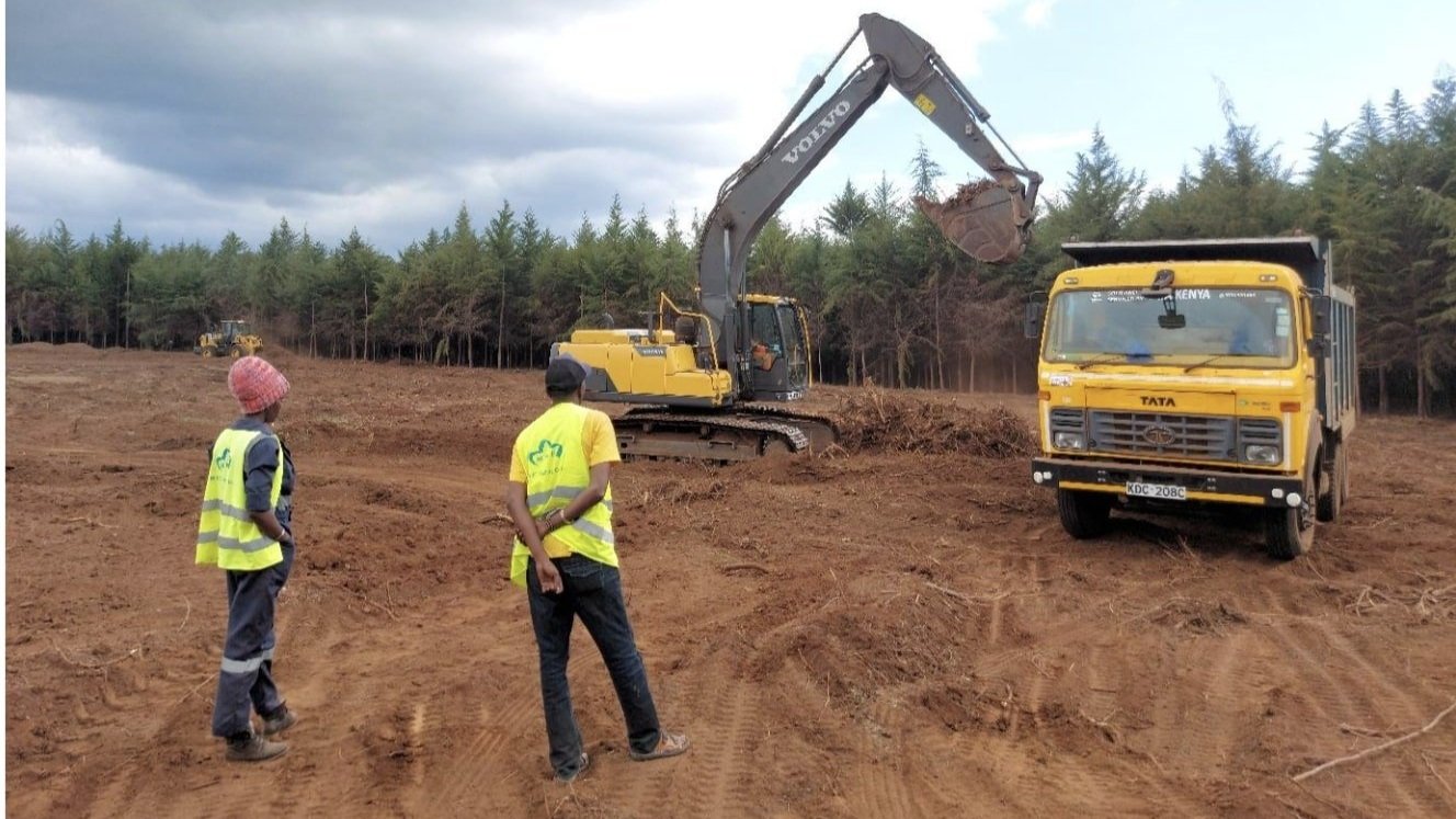 Heavy duty machinery on construction site