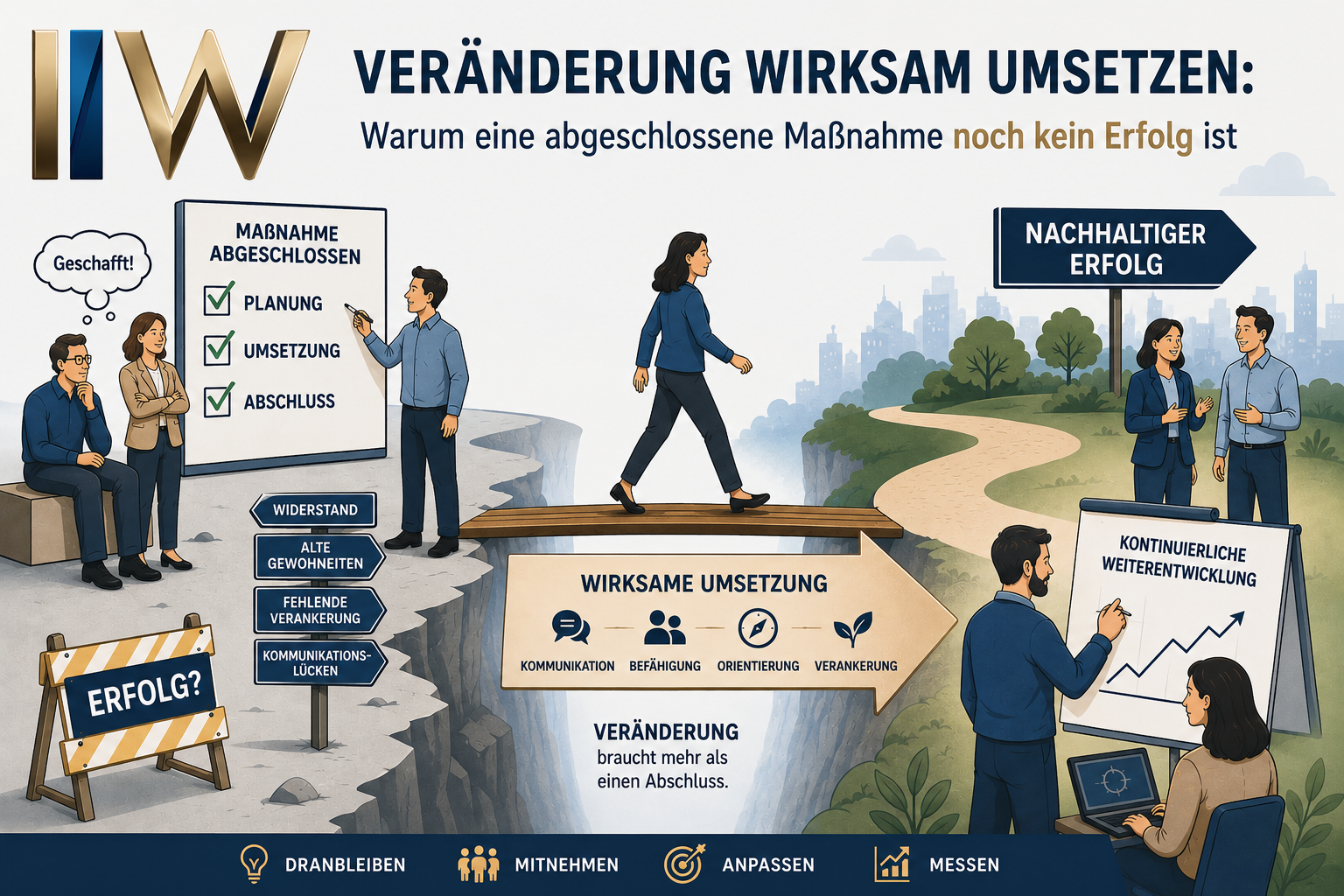 Veränderung wirksam umsetzen: Warum eine abgeschlossene Maßnahme noch kein Erfolg ist