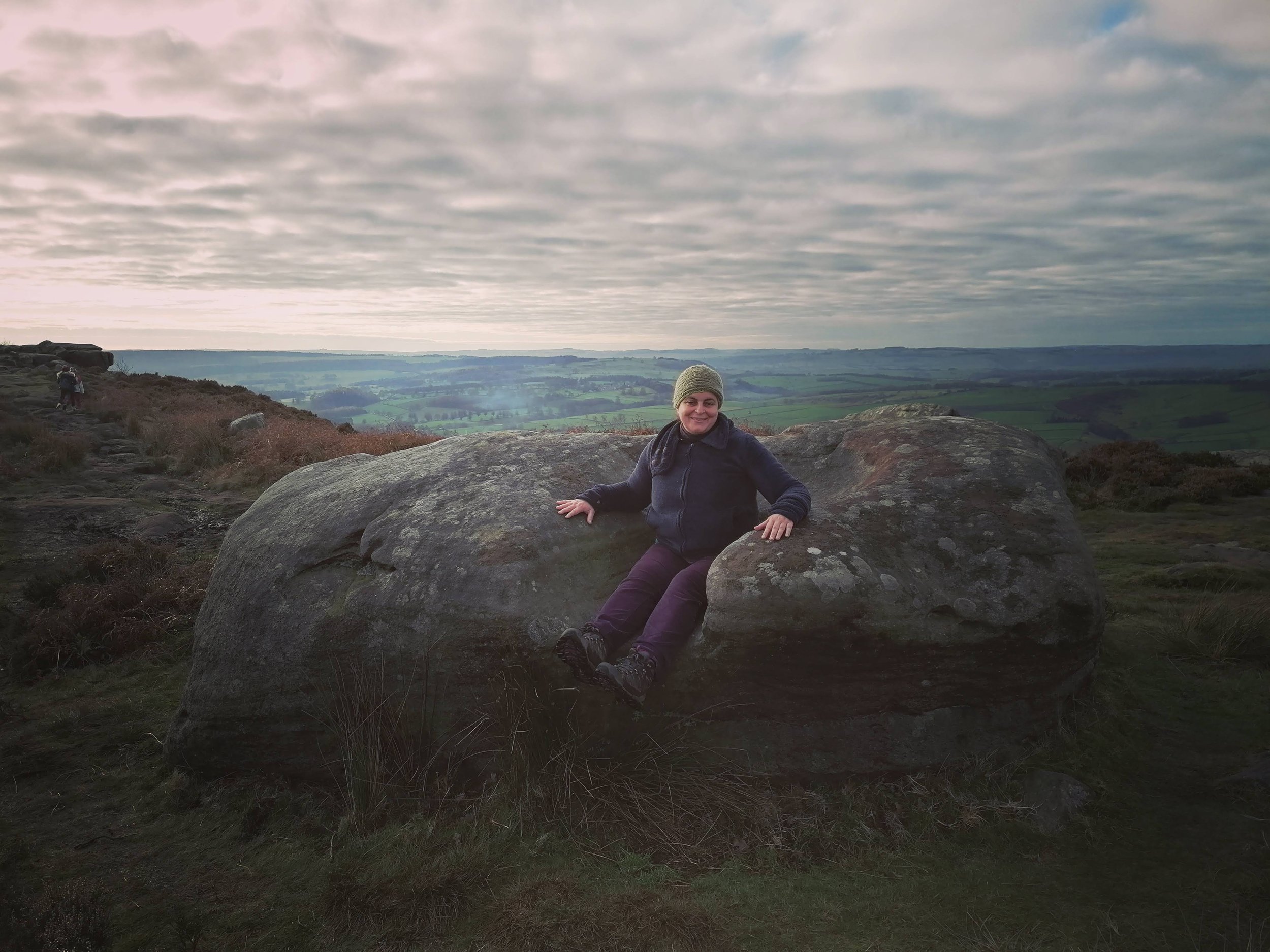 Our rock throne on Baslow Edge