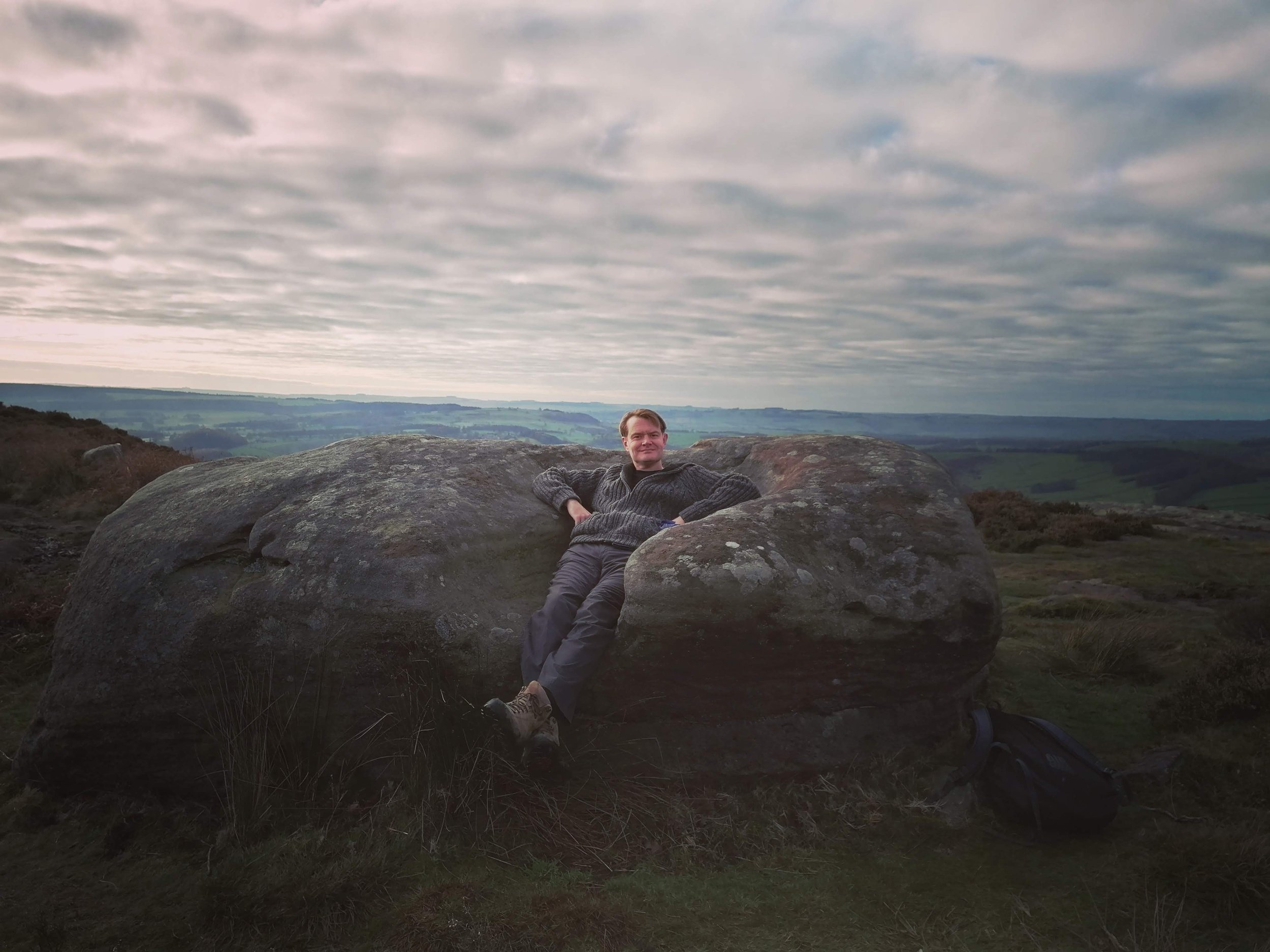 Our rock throne on Baslow Edge