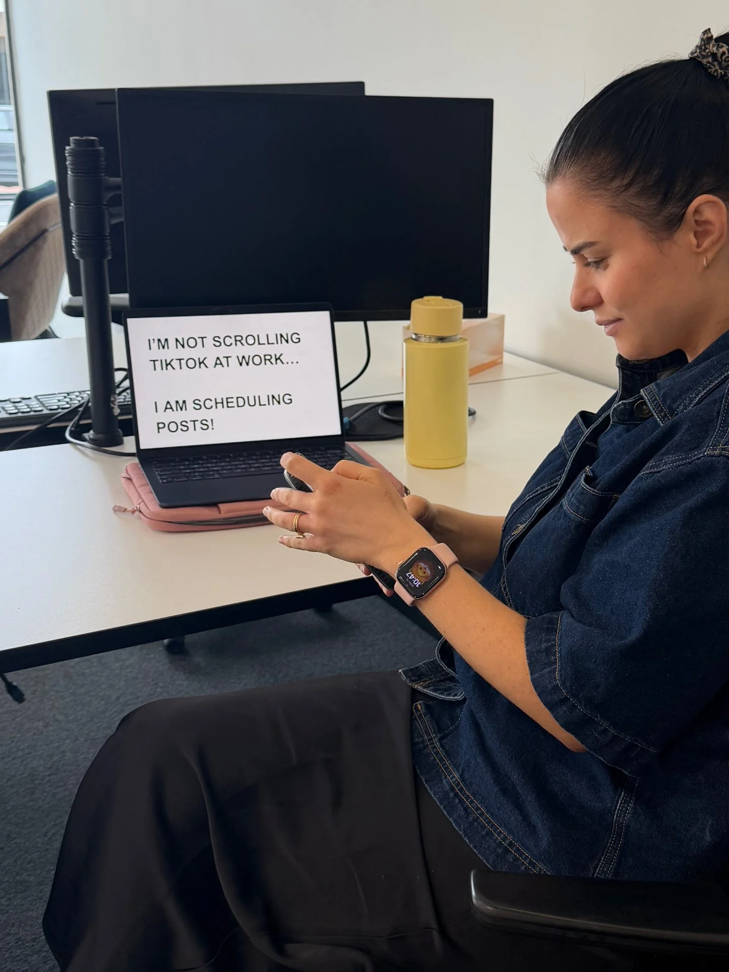 &ldquo;I&rsquo;m not scrolling TikTok at work&hellip;
I&rsquo;m scheduling posts.&rdquo;

And honestly? This sums up social media management better than any job description ever could!

Behind the scenes, this is work.

Researching trends and studyin