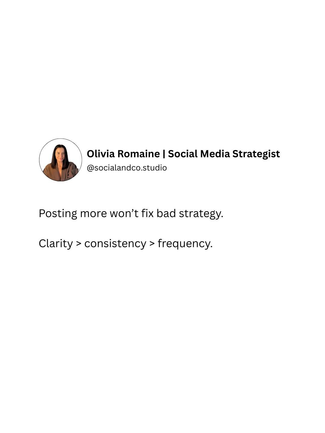 Posting daily won&rsquo;t fix unclear messaging or a lack of direction.

A strong social media strategy comes before consistency.

Knowing your audience, your content pillars, and your goals will always outperform random posting.

Strategy creates co