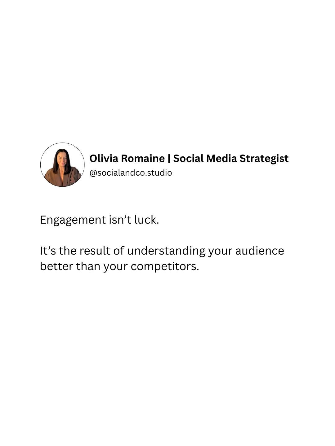Engagement isn&rsquo;t random or algorithm magic.

It&rsquo;s the result of understanding your audience, creating intentional content, and showing up consistently.

When your messaging is clear and your content is strategic, engagement becomes predic
