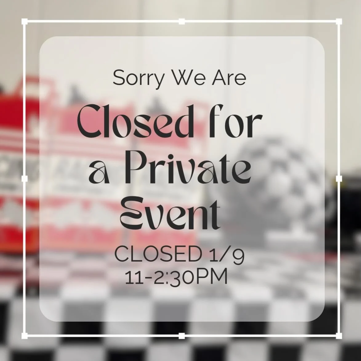 🔒 Closed for a Private Event
Kiddie Kruisers will be closed for a private event.
✨ Book online now to secure your play slots for Saturday &amp; Sunday!
