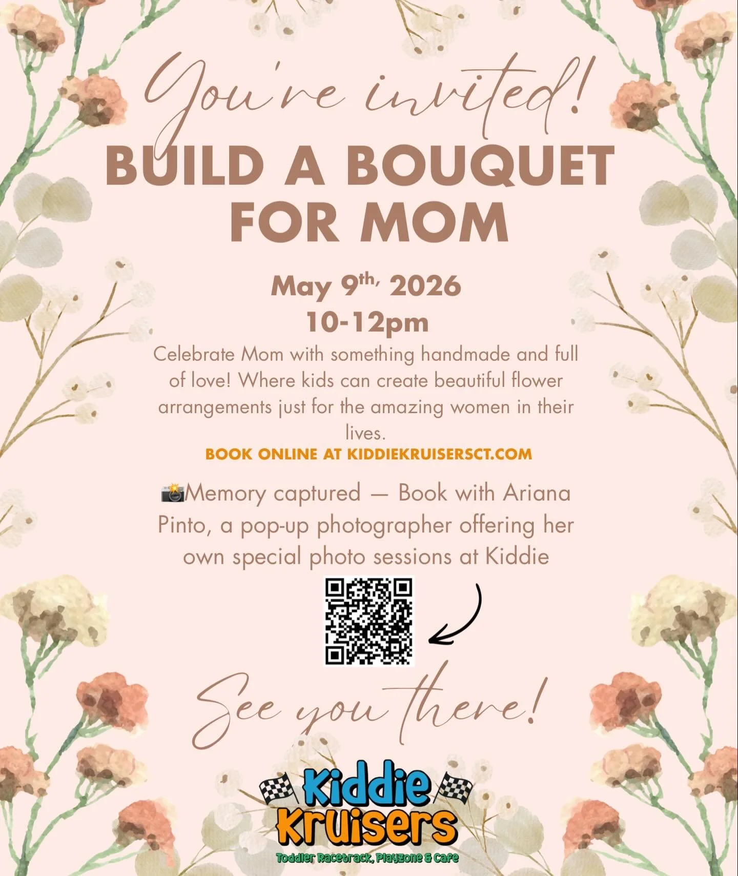 🌸💐 Secure Your Spot for Mother&rsquo;s Day Magic 💐🌸

Join us on May 9 at 10AM for a special Build-A-Bouquet experience! 💕

Reserve your 2-hour time slot now and create something beautiful just for Mom (or with her!). 🌷✨

Don&rsquo;t forget to c