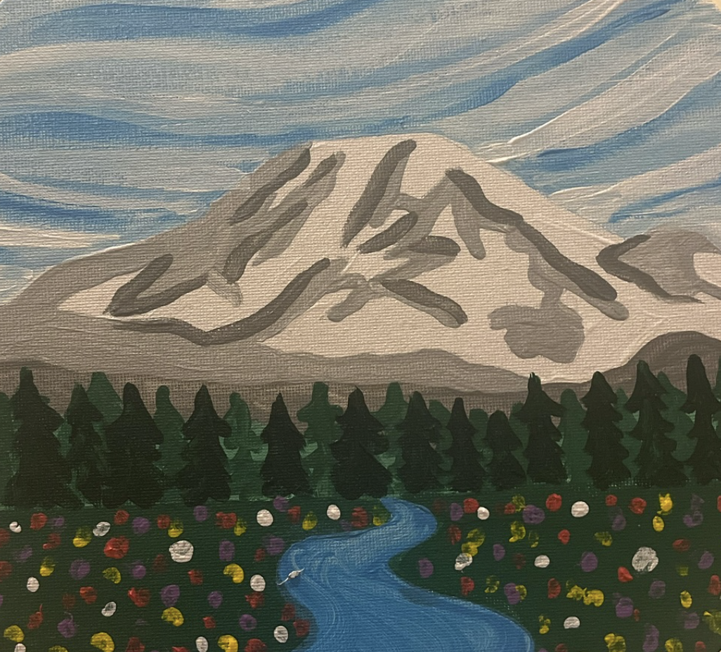 Mount Rainier, acrylic on canvas