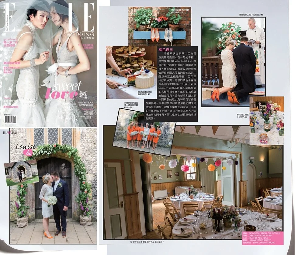 A Colourful Village Hall Wedding, Hampshire, Elle Magazine Feature