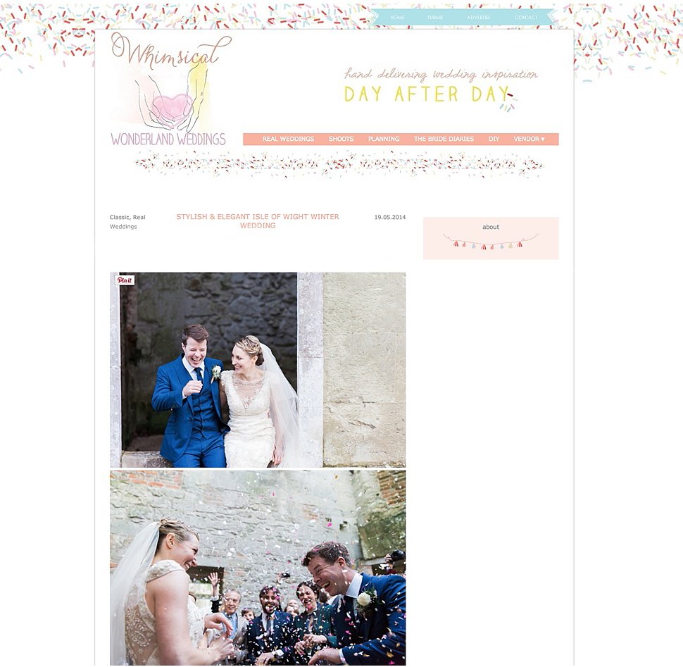Isle of Wight Wedding featured on Whimsical Wonderland Weddings.