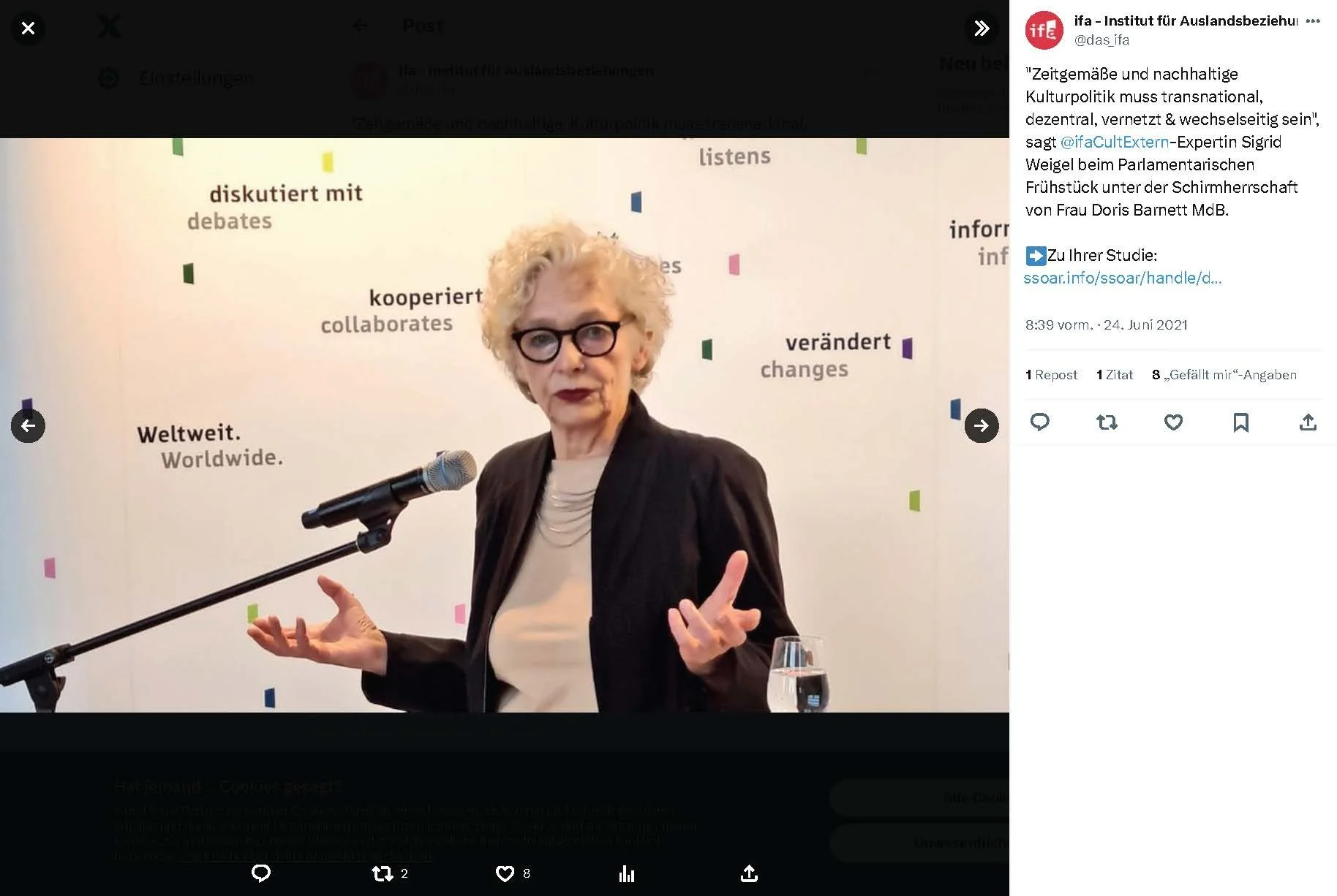 2021 Parlamentarisches Frühstück zur Auswärtigen Kulturpolitik