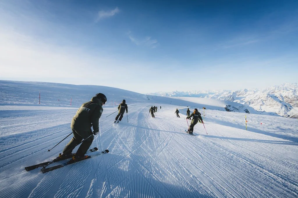 Enjoying the empty slopes in Zermatt
