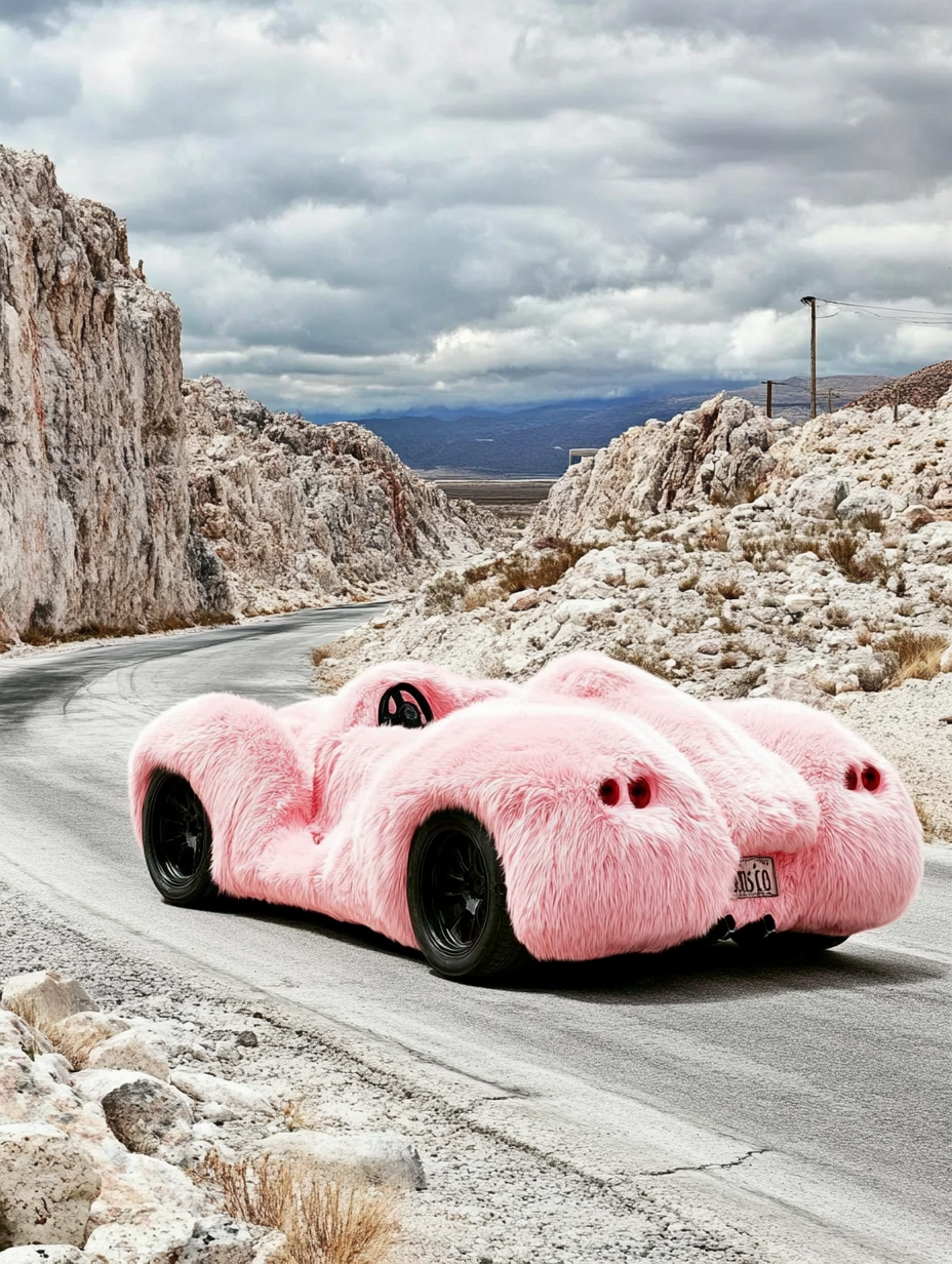 ohyouprettythingsss_a_pink_furry_car_in_the_streets_in_a_vall_822e2d92-18e2-48fc-9e10-266b3d7bccf5_1.png