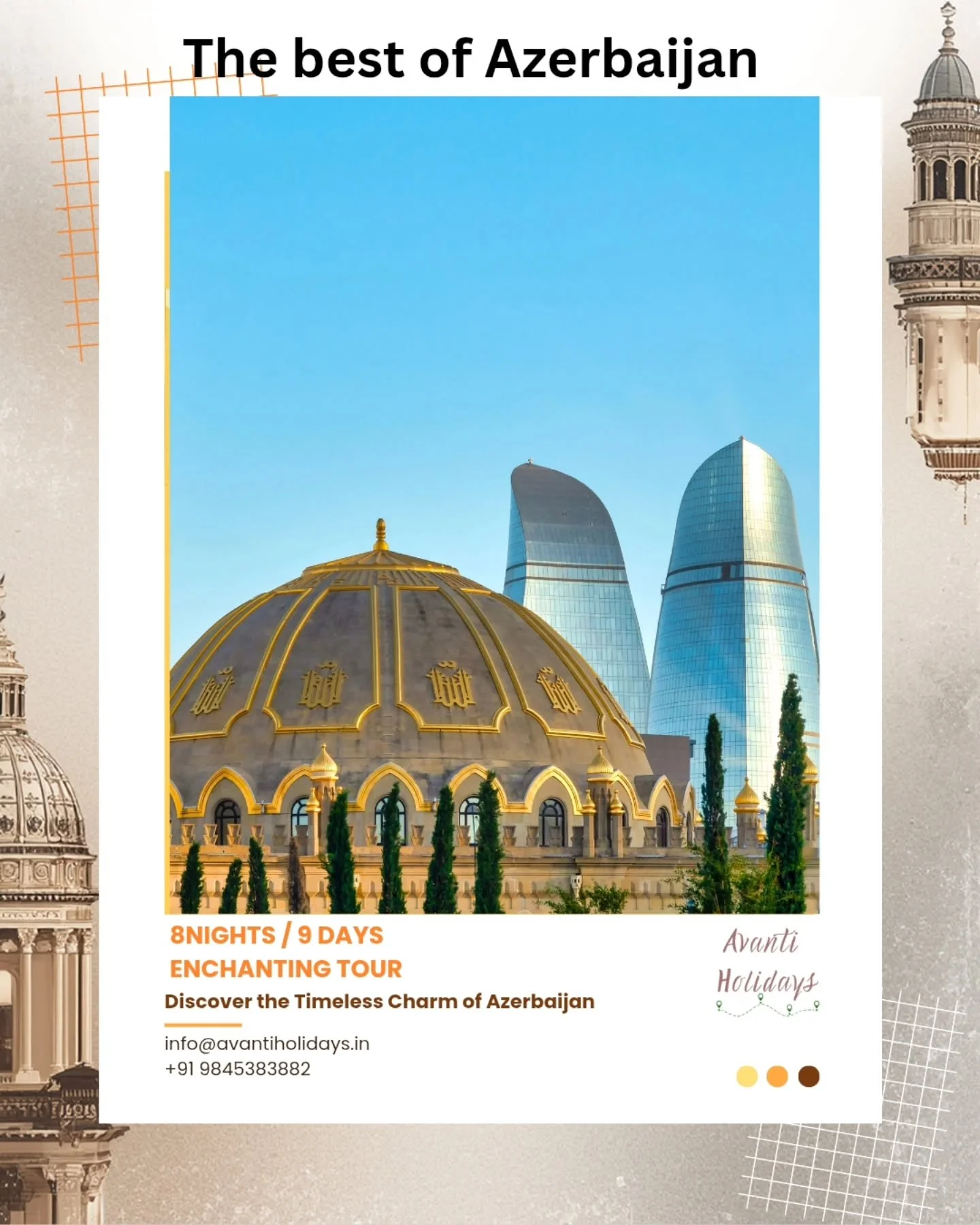 ✨ Explore the Land of Fire &ndash; Azerbaijan with Avanti Holidays! 🔥🇦🇿
Where ancient history meets futuristic skylines, and warm hospitality welcomes you at every turn.

Azerbaijan is calling and Avanti Holidays brings you the perfect curated esc