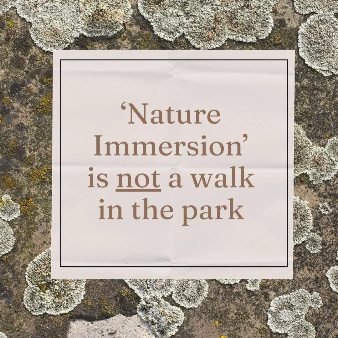 I get it. It&rsquo;s normal to wonder why on earth you would go to the effort of paying someone to run a nature immersion session when you can just go for a walk outside yourself.

Firstly&hellip; please, go for that walk! 🚶&zwj;♂️🌲

But also, let&