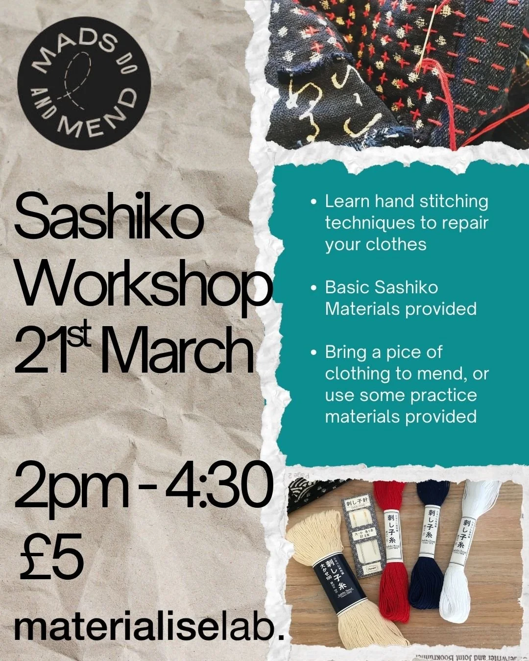 Sashiko Mending Workshop