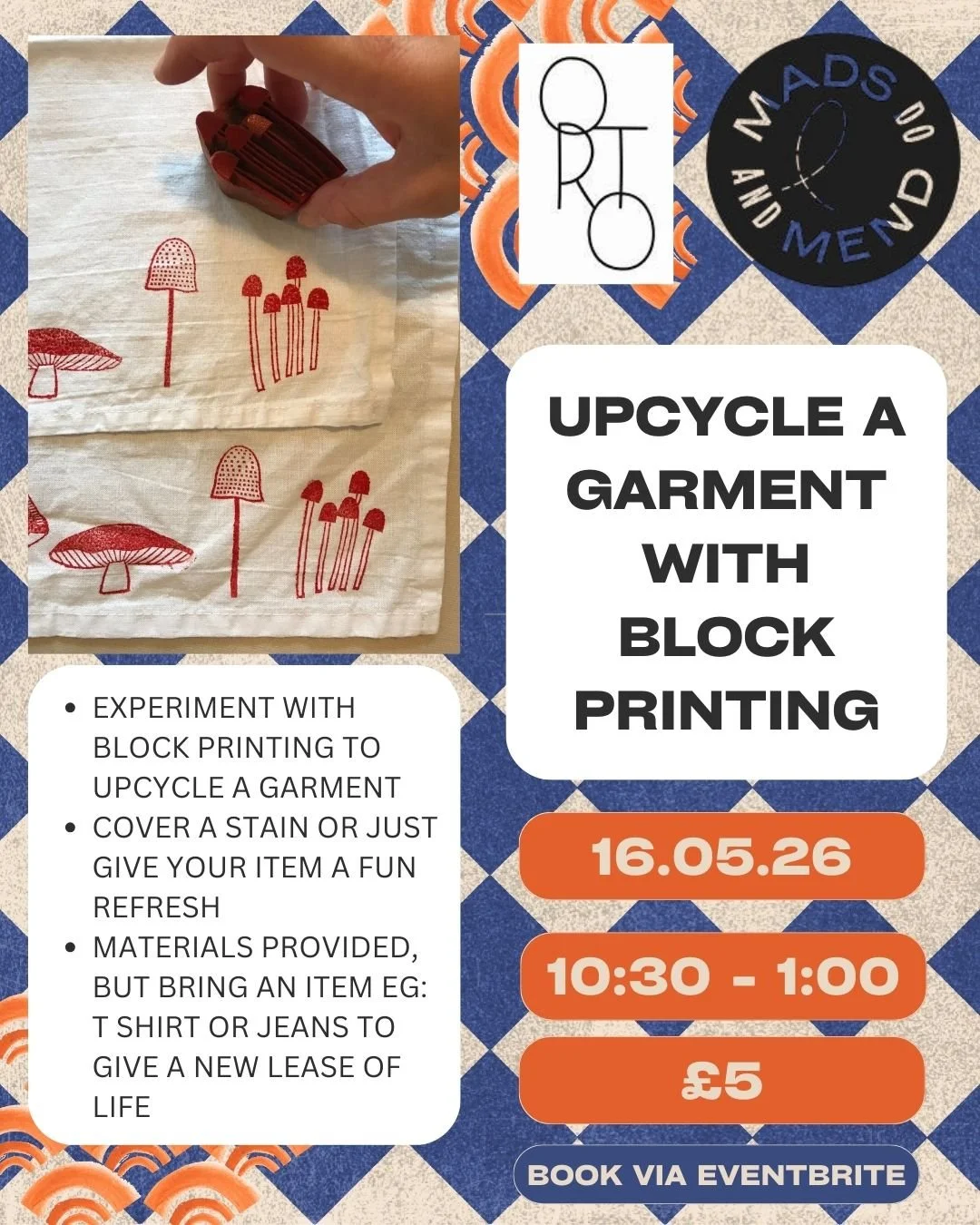 Upcycle a garment with Block Printing