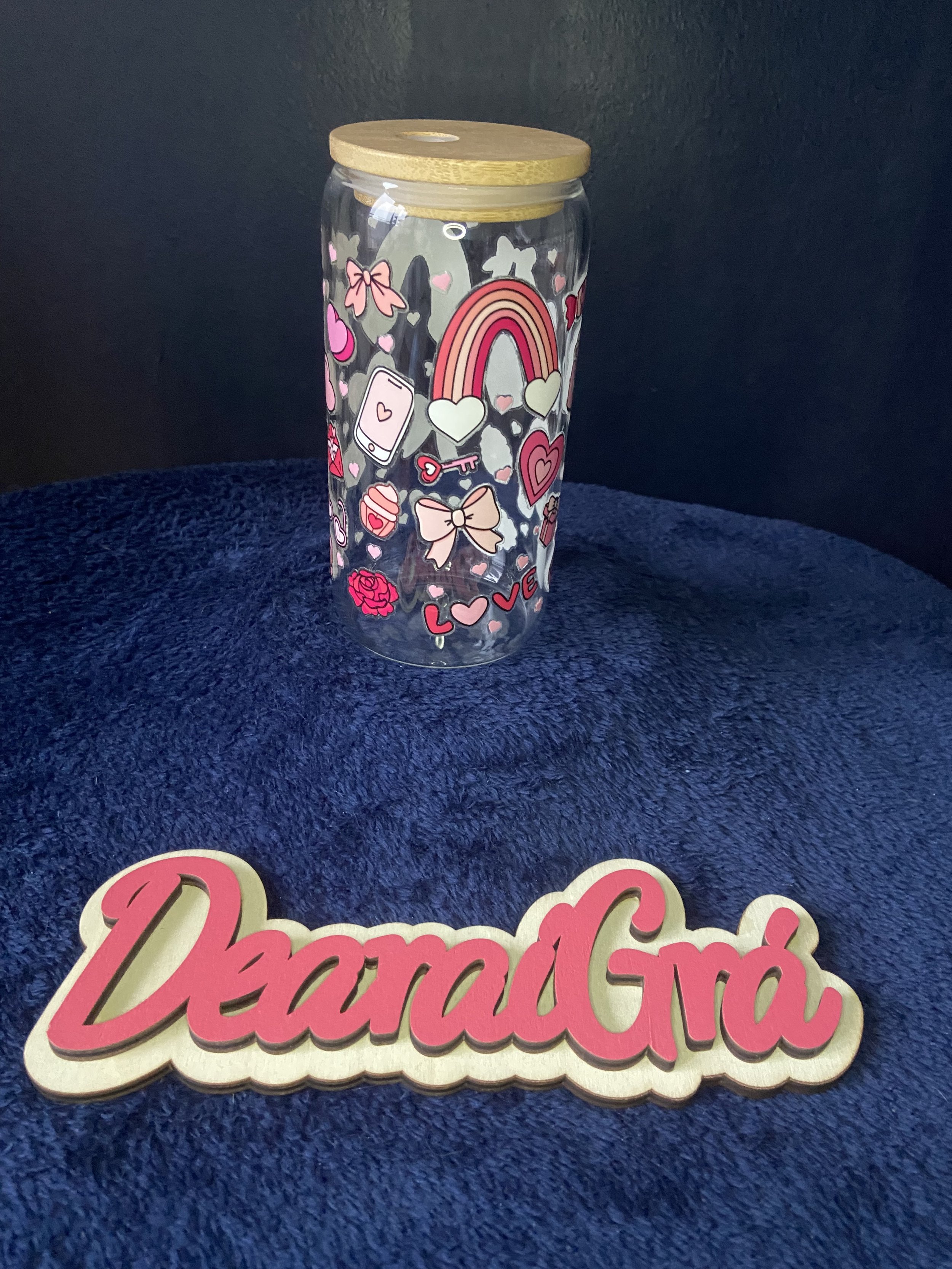 Valentines bows,love hearts and rainbows