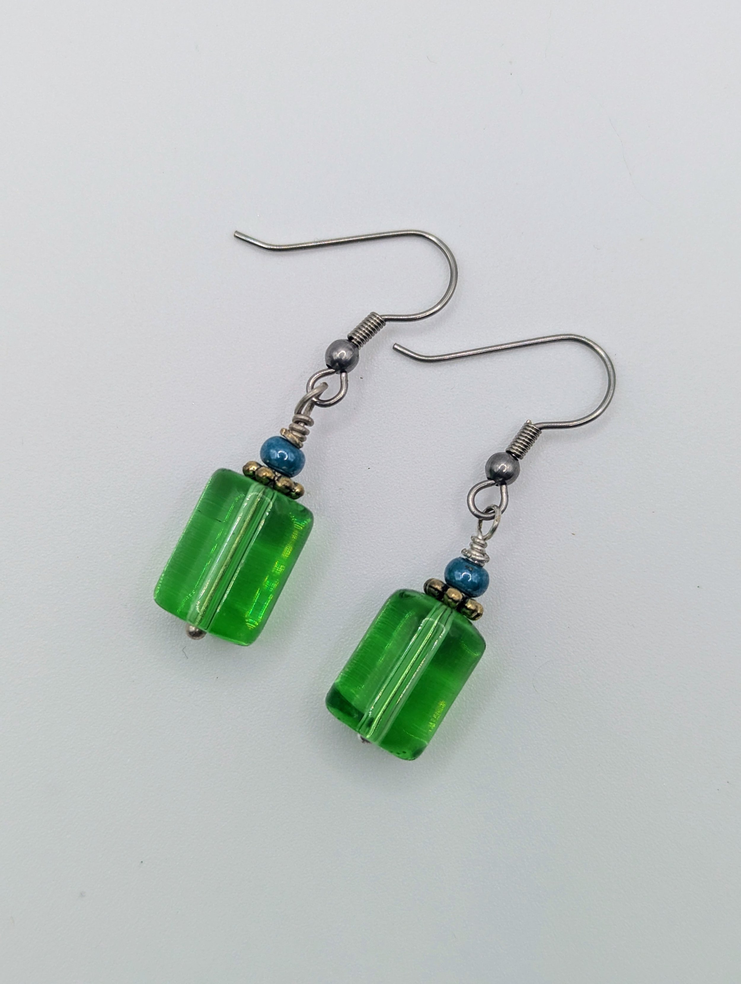 Green Candy Cube Earrings