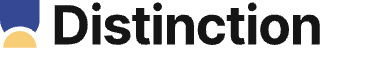 Logo with the word 'Distinction' and a stylized yellow arc