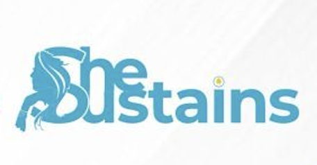 Logo for 'The Dustains' featuring a stylized horse head in blue.