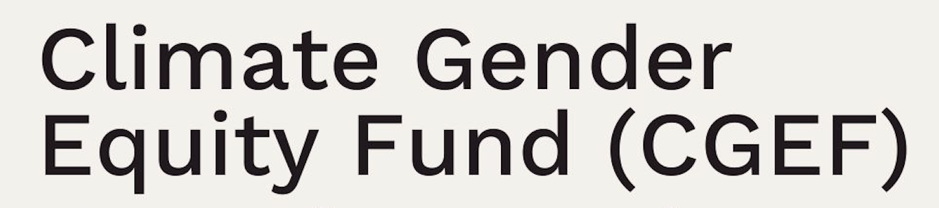 Text reading 'Climate Gender Equity Fund (CGEF)' in black font on a light background.