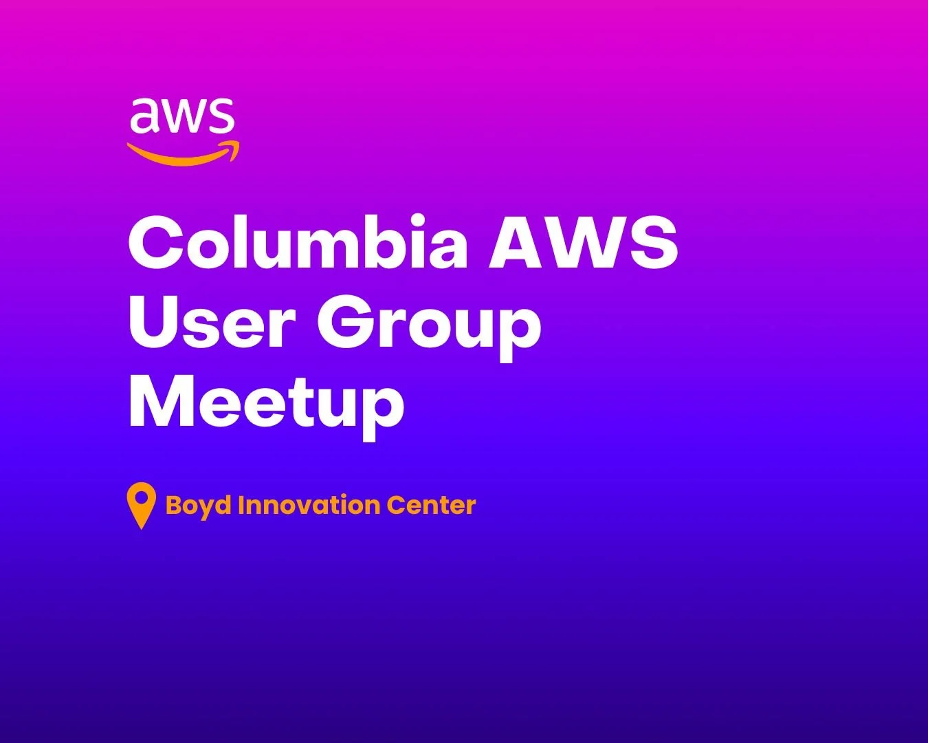Columbia AWS User Group September Meetup