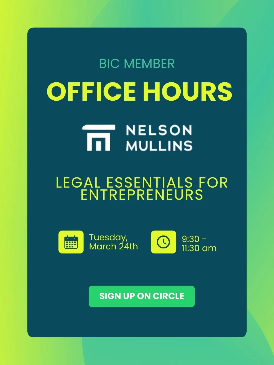 Office Hours With Nelson Mullins - Members Only