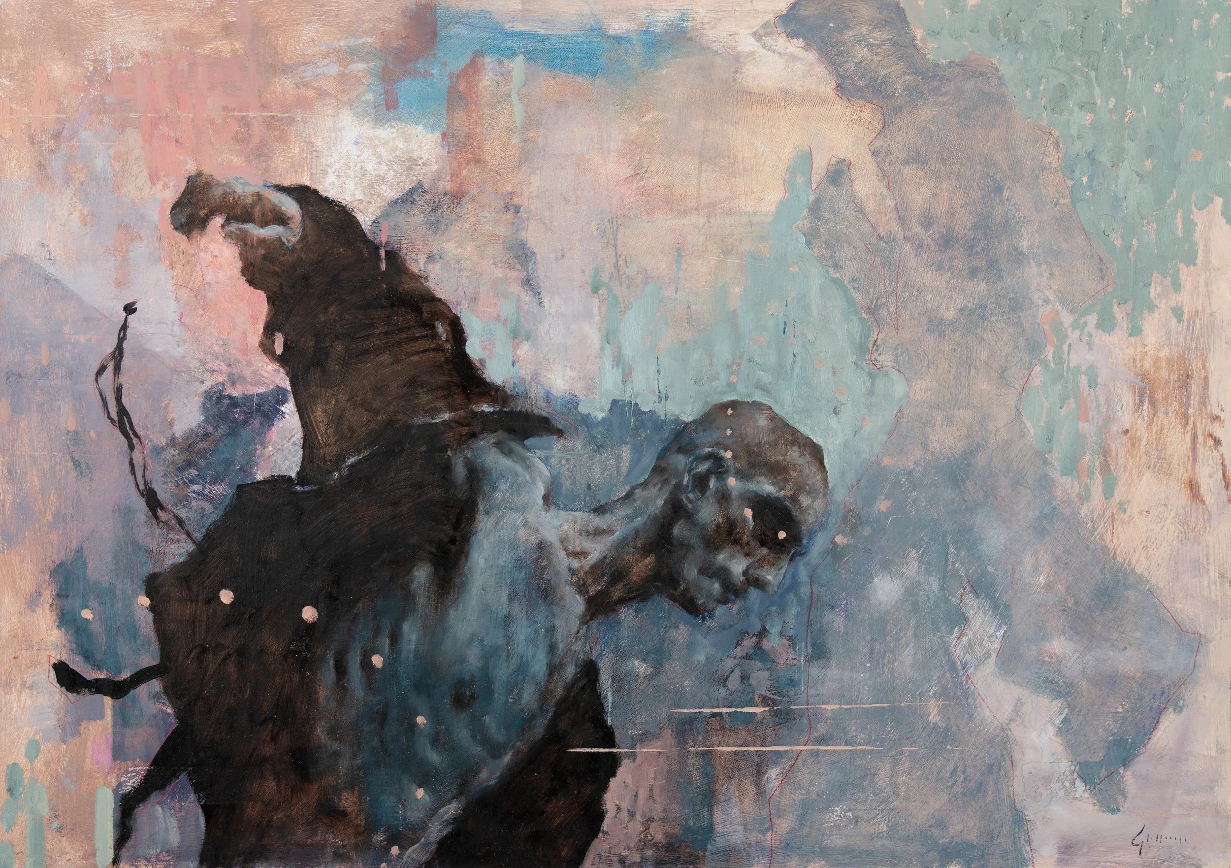 Trance, 2026. Oil on hardboard - 75 x 55 cm