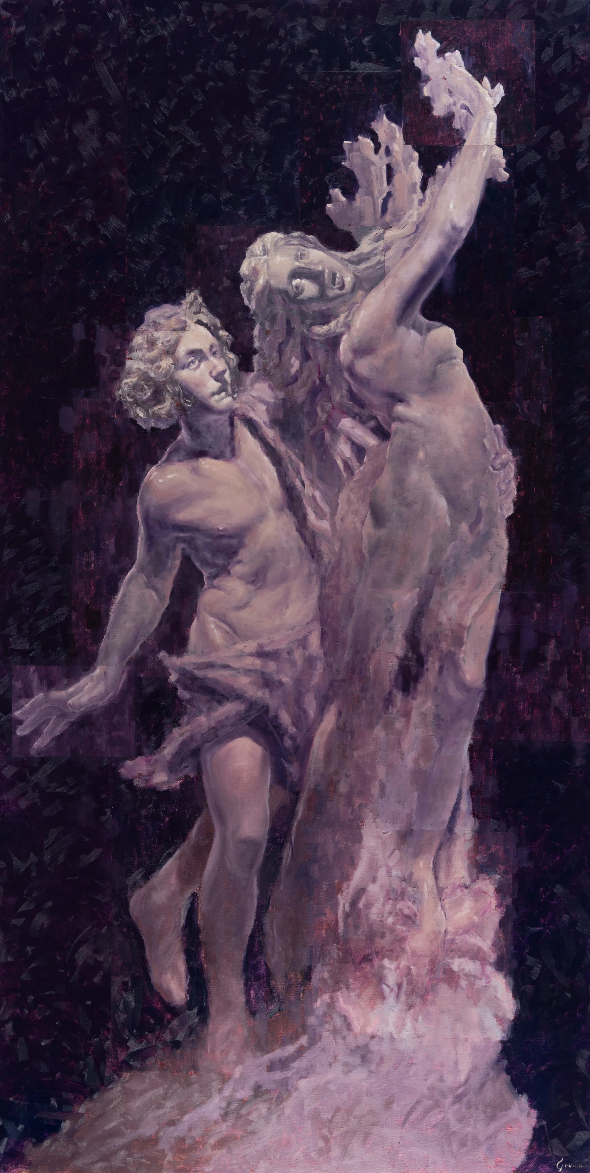 Love's a Stranger - Apollo e Daphne, 2026. Oil on canvas - 100 x 200 cm