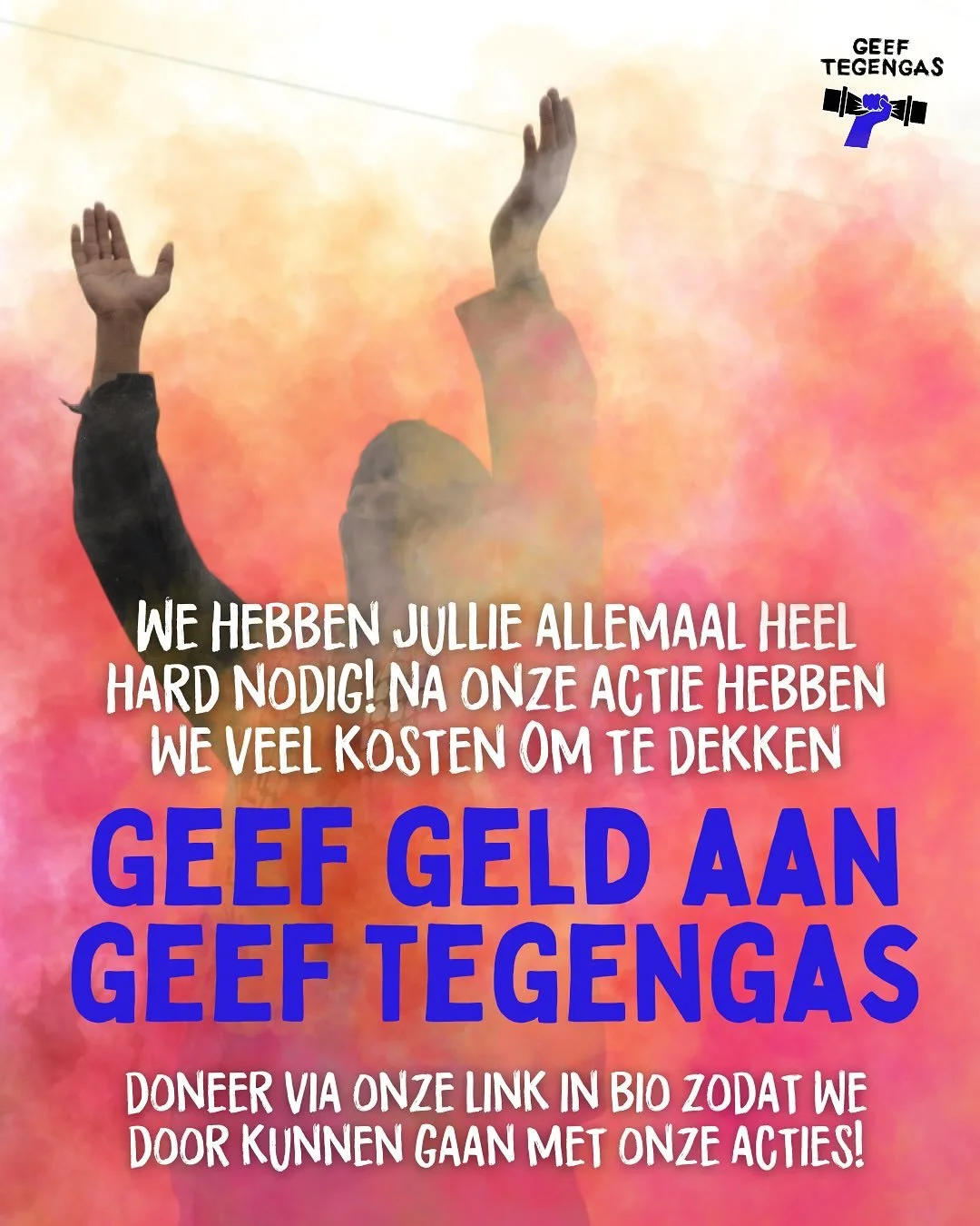 (NL)
Geef geld aan Geef Tegengas en steun ons verzet! 🔥
Om door te gaan met acties tegen het logistiek imperium hebben we jullie hulp nodig. Doe een donatie en help ons met het dekken van actiekosten 💰
👉 Link in bio

(ENG)
Donate to Geef Tegengas 