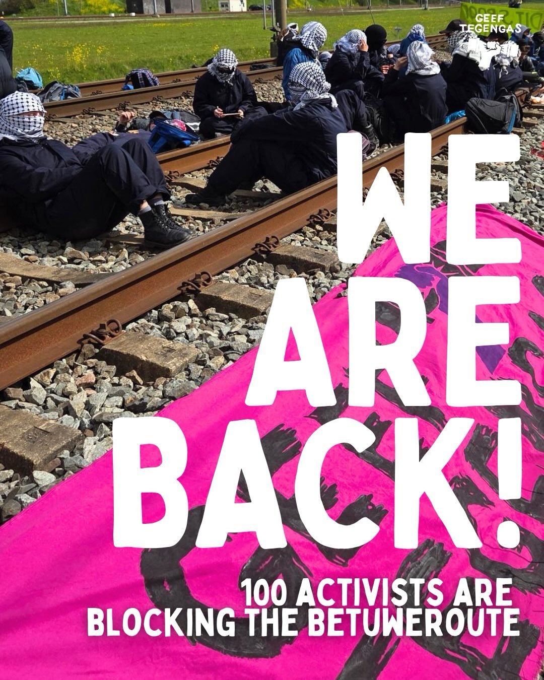 WE ARE BACK! 

This time we target the Betuweroute, the most important railway line between Nederland and Germany.  Built on &euro;4.5 billion taxpayer money, it is the second most expensive Dutch infrastructure project ever. It is used heavily by th