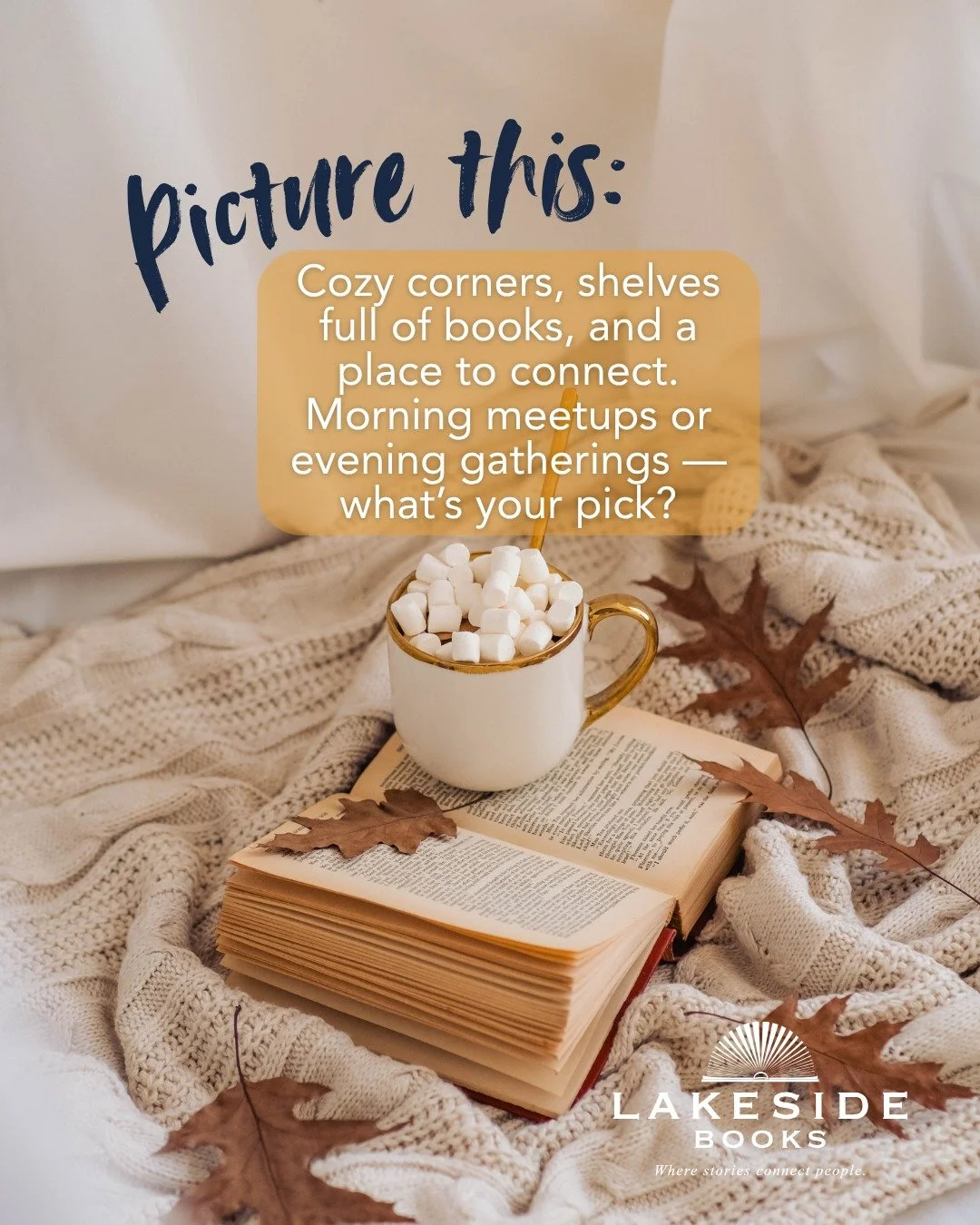 Picture yourself in a cozy coffee corner with a good book and a welcoming book club nook!