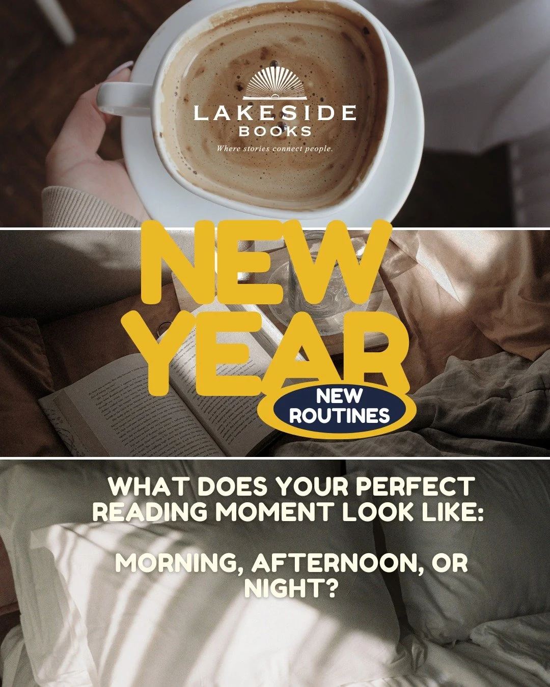 New year, new routines. What does your perfect reading moment look like: morning, afternoon, or night?