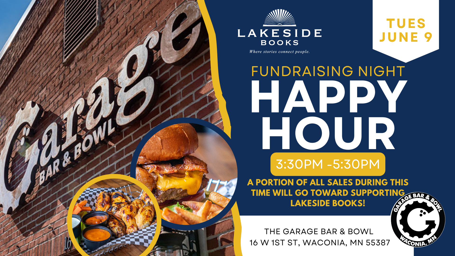Fundraising Happy Hour at The Garage Bar &amp; Bowl