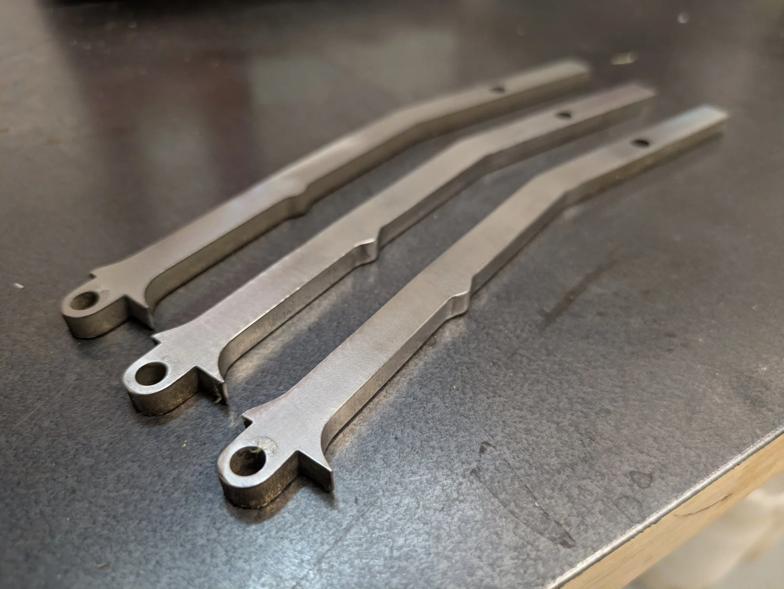 Polished steel handles