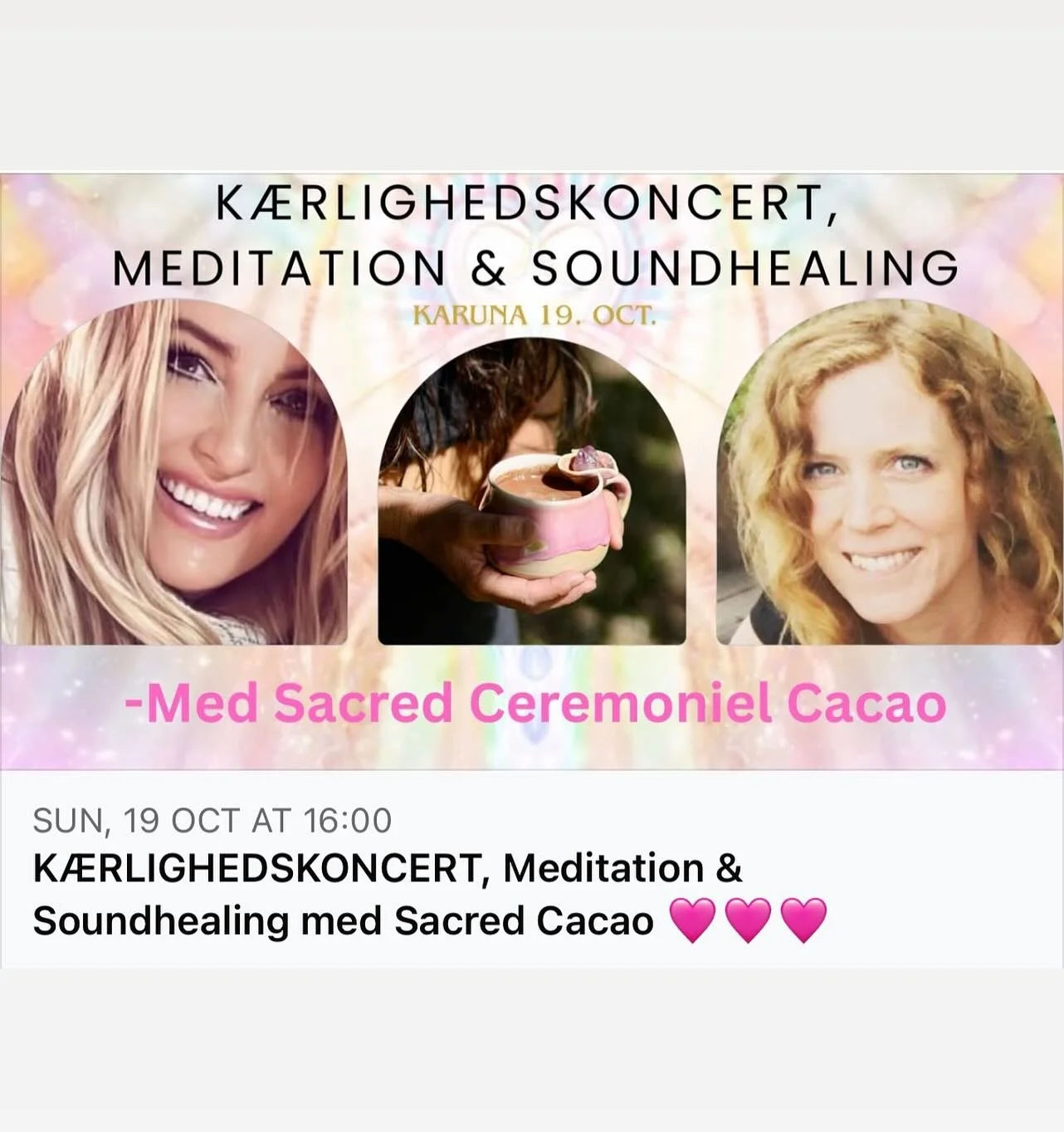 Gl&aelig;der mig ubeskriveligt til dette magiske k&aelig;rlighedsevent sammen med mine smukke sj&aelig;les&oslash;stre @julianna_kalvhoej &amp; @marialilliezofiamoon 🩷🩷🩷