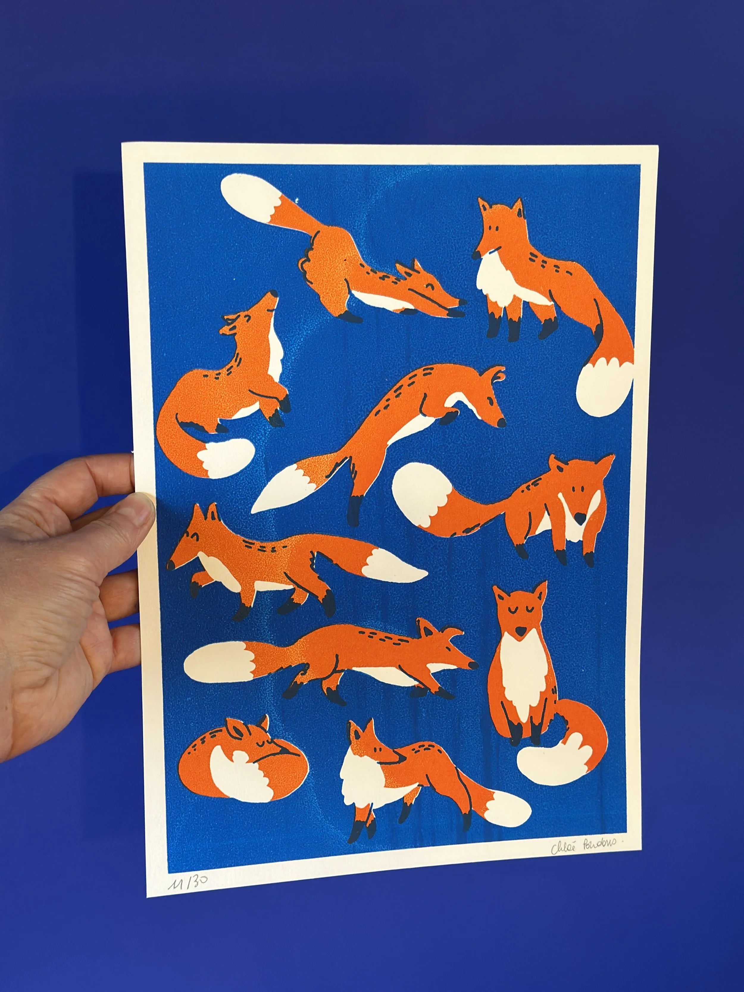 Affiche Sérigraphie Renards