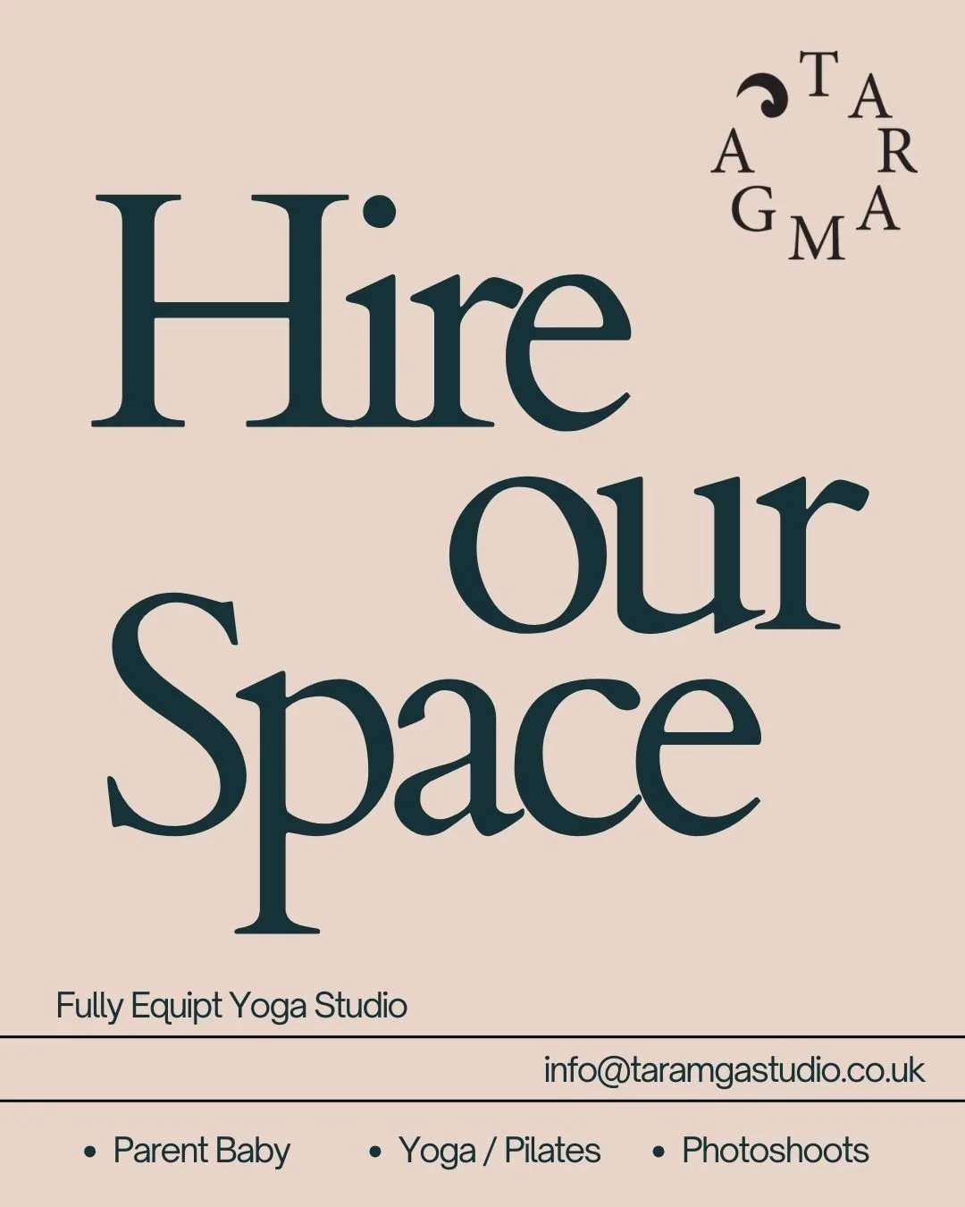Hire our Space 🩵
Are you looking for a workshop or event space to rent? 

Our cosy yoga studio is available and ready to host your next gathering.

Capacity: up to 20 people for Yoga, Pilates classes
Size: approx. 75 sq ft

Taramga Studio, 4-6A Hook